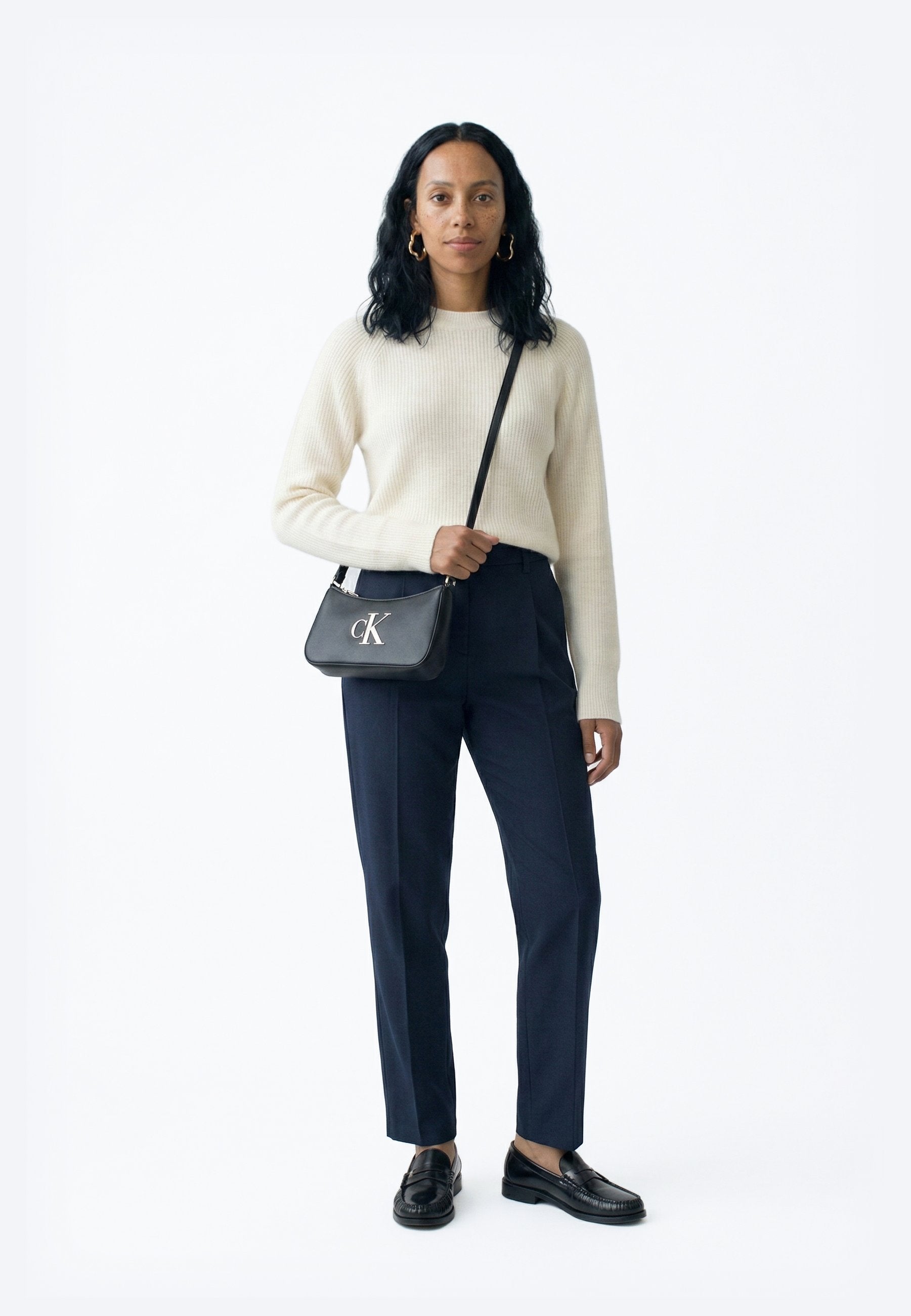 BOLD MINI BAG - Cross body bag - black/white
