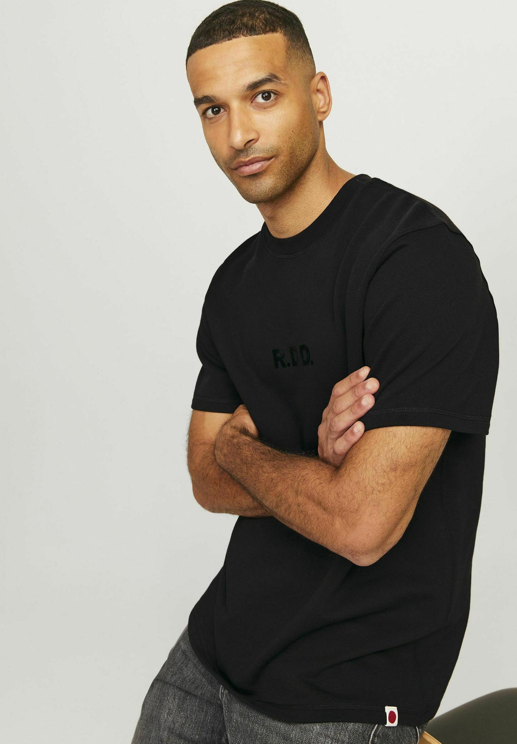 T-SHIRT RDD GEDRUCKT RUNDHALS T-SHIRT - Basic T-shirt - black