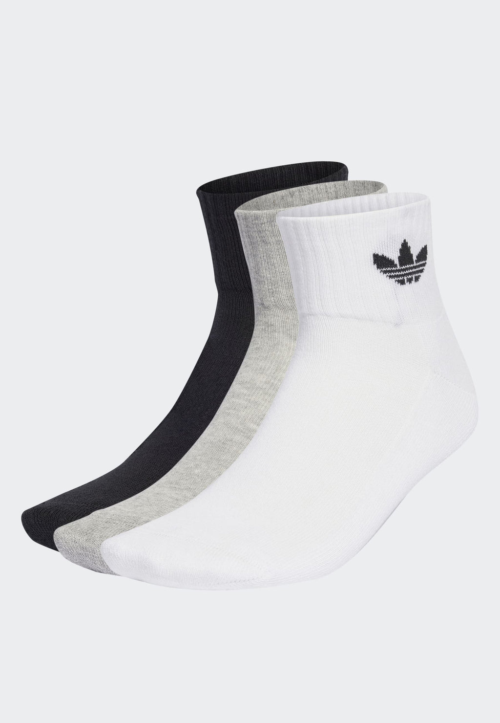 1/4 3PACK - Socks - white   medium grey heather   black