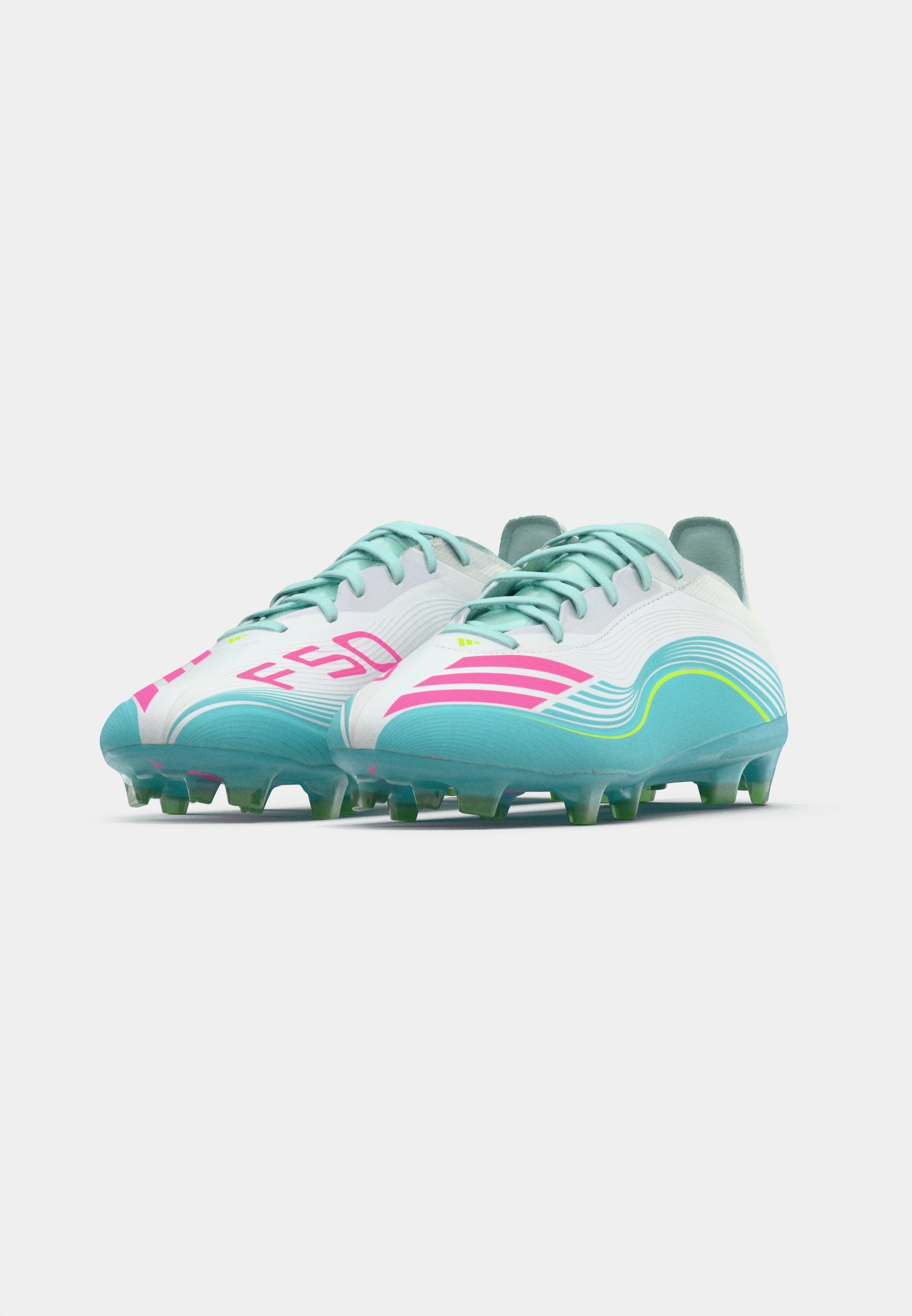 F50 MESSI PRO KATI ZEMİN UNISEX - Sert zemin futbol ayakkabıları - footwear white/lucid pink/flash aqua