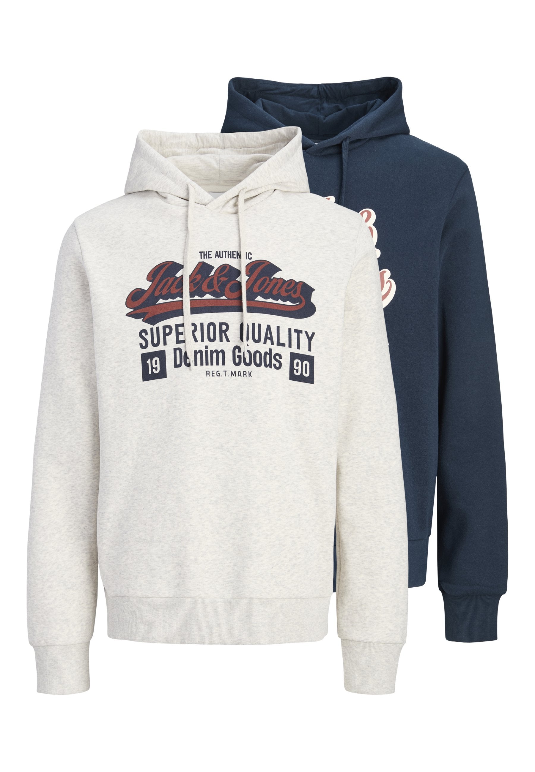 LOGO KAPÜŞONLU 2'Lİ PAKET - Kapüşonlu Üst - beyaz melanj/lacivert blazer