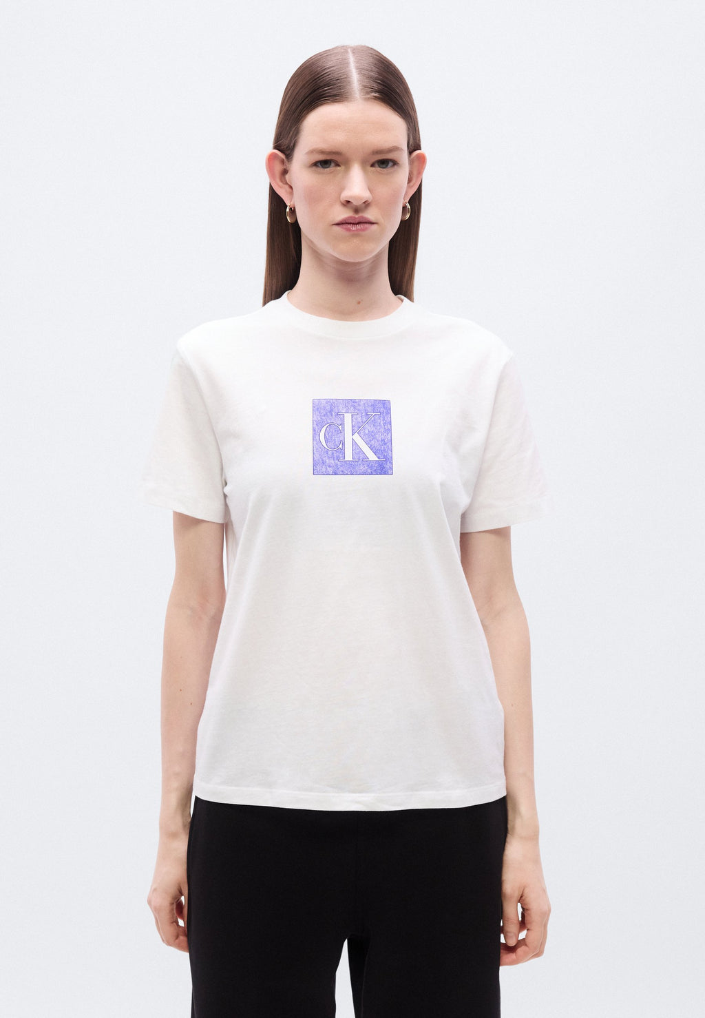 CLASSIC FIT MONOGRAM TEE - Print T-shirt - bright white