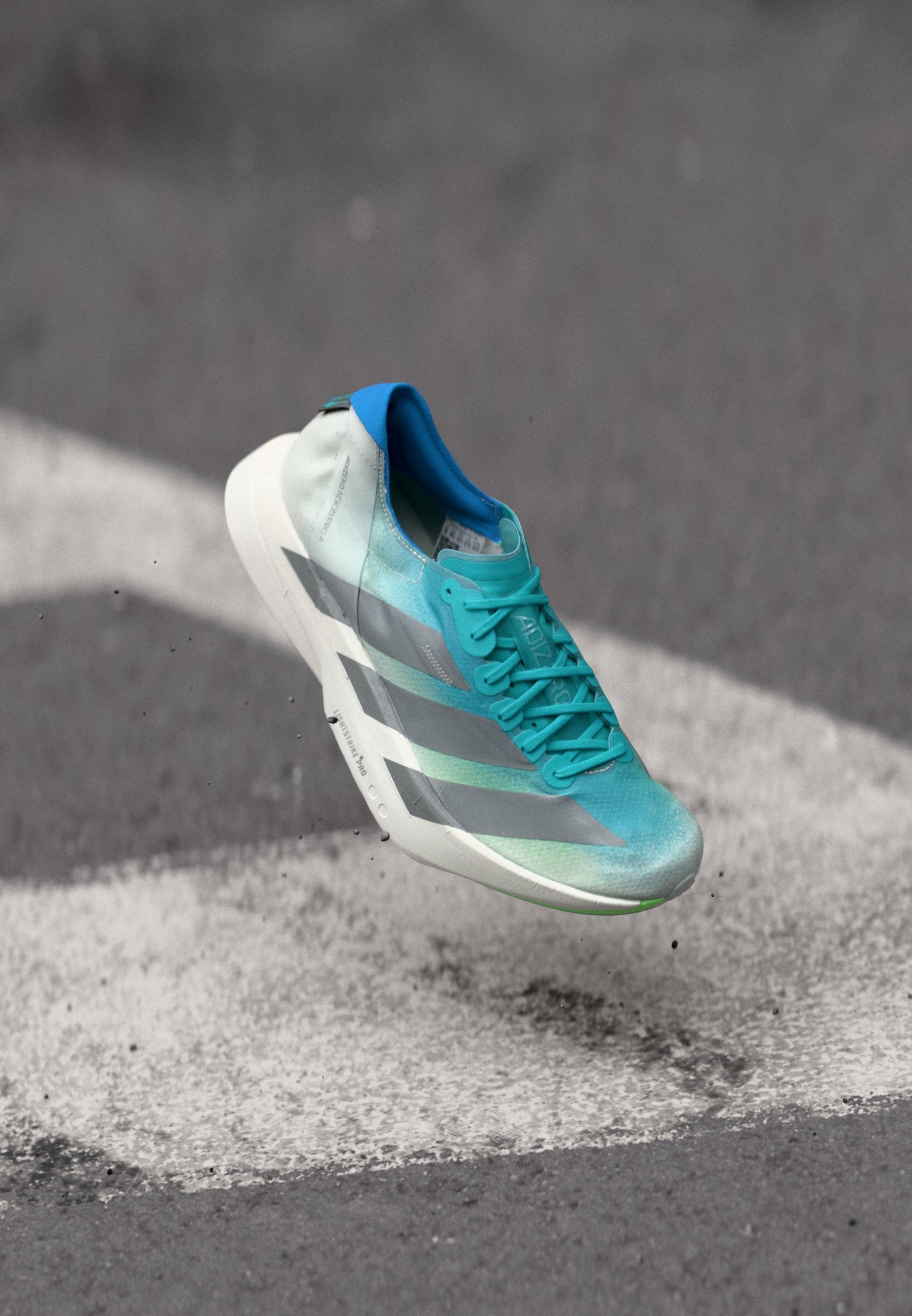 ADIZERO ADIOS PRO 4 - Road running shoes - hi res aqua/iron metallic/grey one