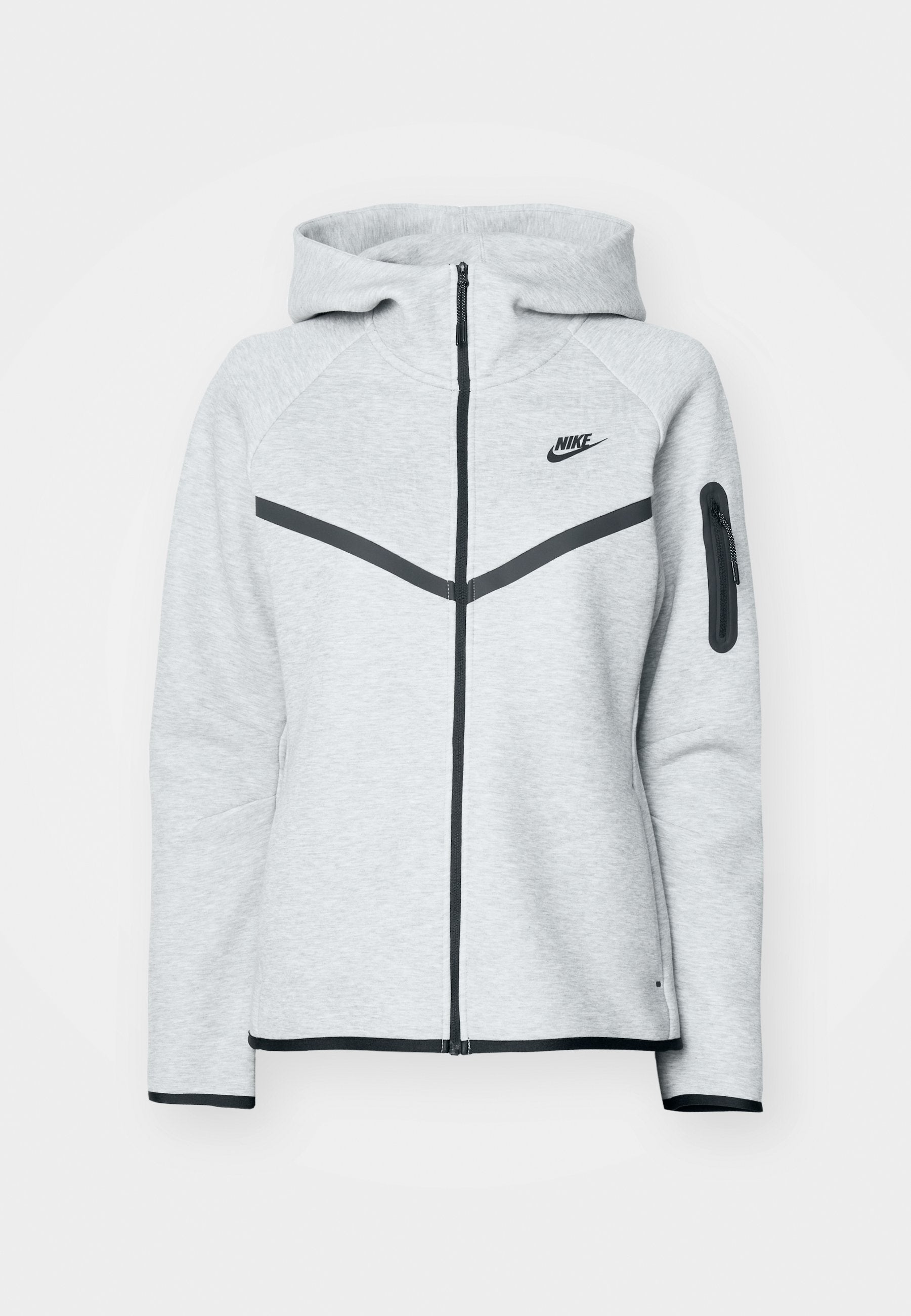 Sweat zippé - gris chiné foncé/noir