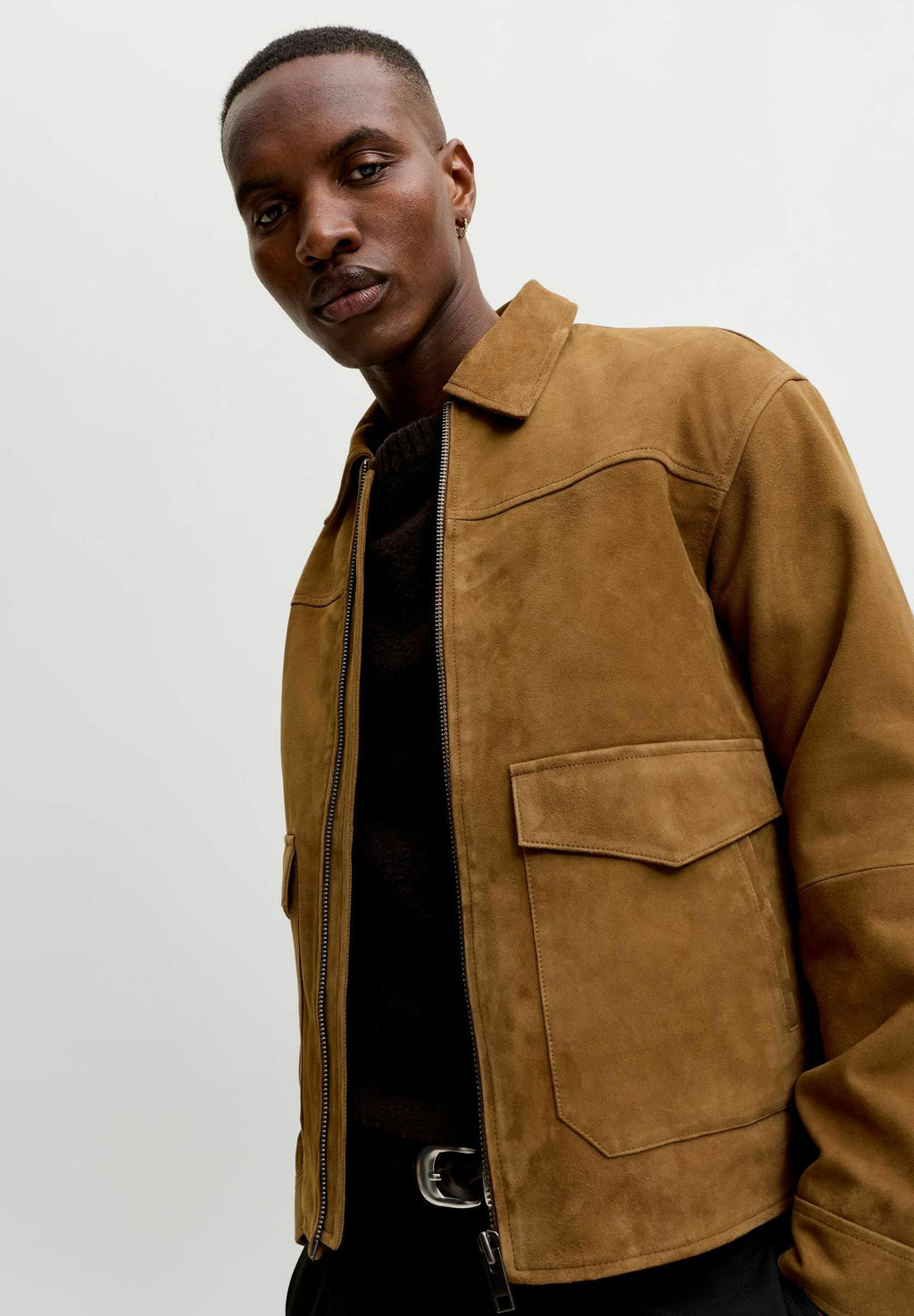 Leather jacket - cognac