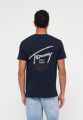 T-SHIRT RAS-DU-COU LOGO AU DOS SIGNATURE - T-shirt imprimé - bleu marine nuit