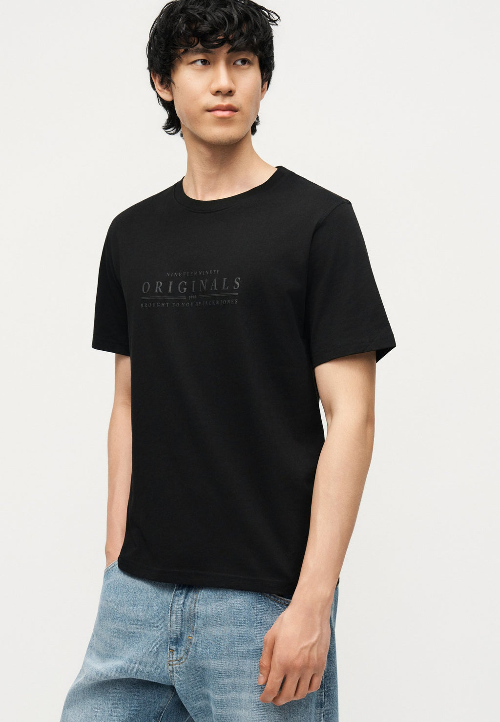JORCATSKILLS MINIMAL TEE CREW NECK - Basic T-shirt - black