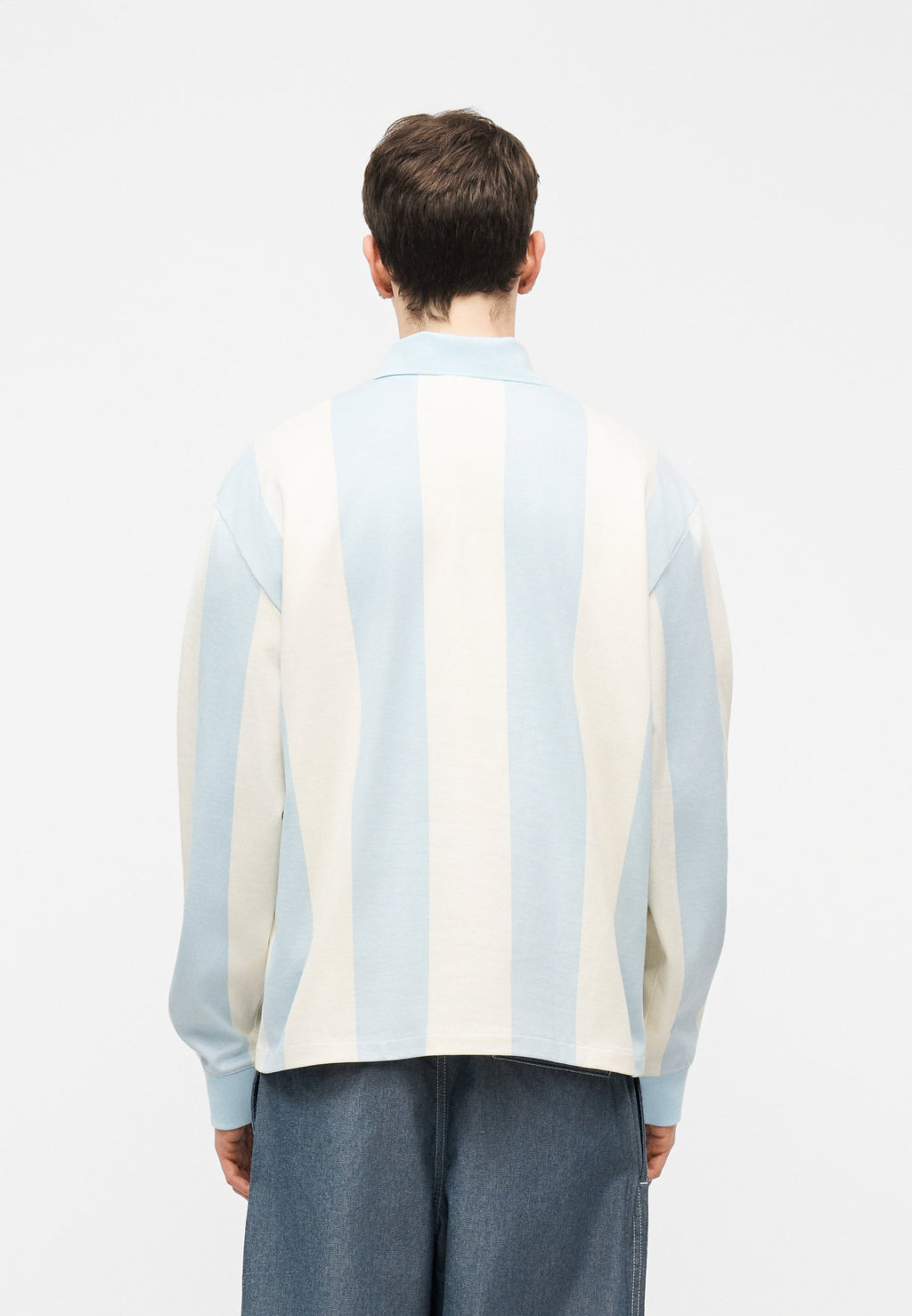 STRIPED - Long sleeved top - ice blue/cream white