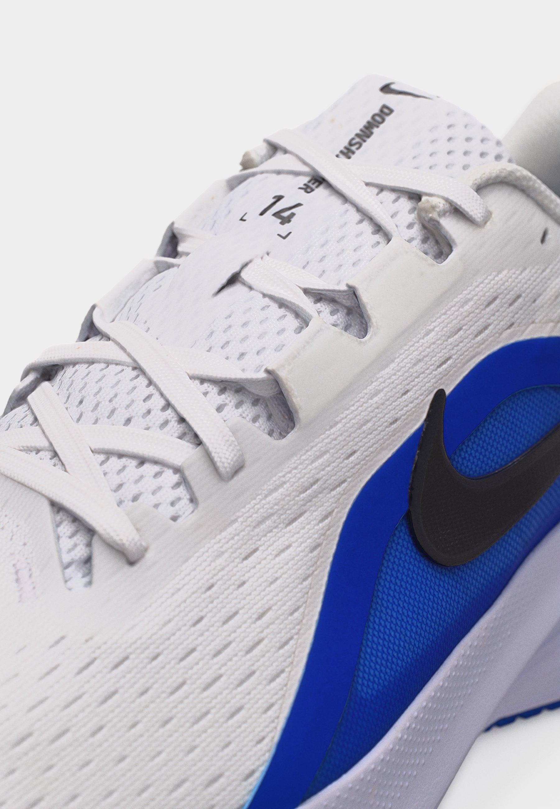 DOWNSHIFTER 14 - Road running shoes - white/black/racer blue/anthracite/platinum-coloured tint