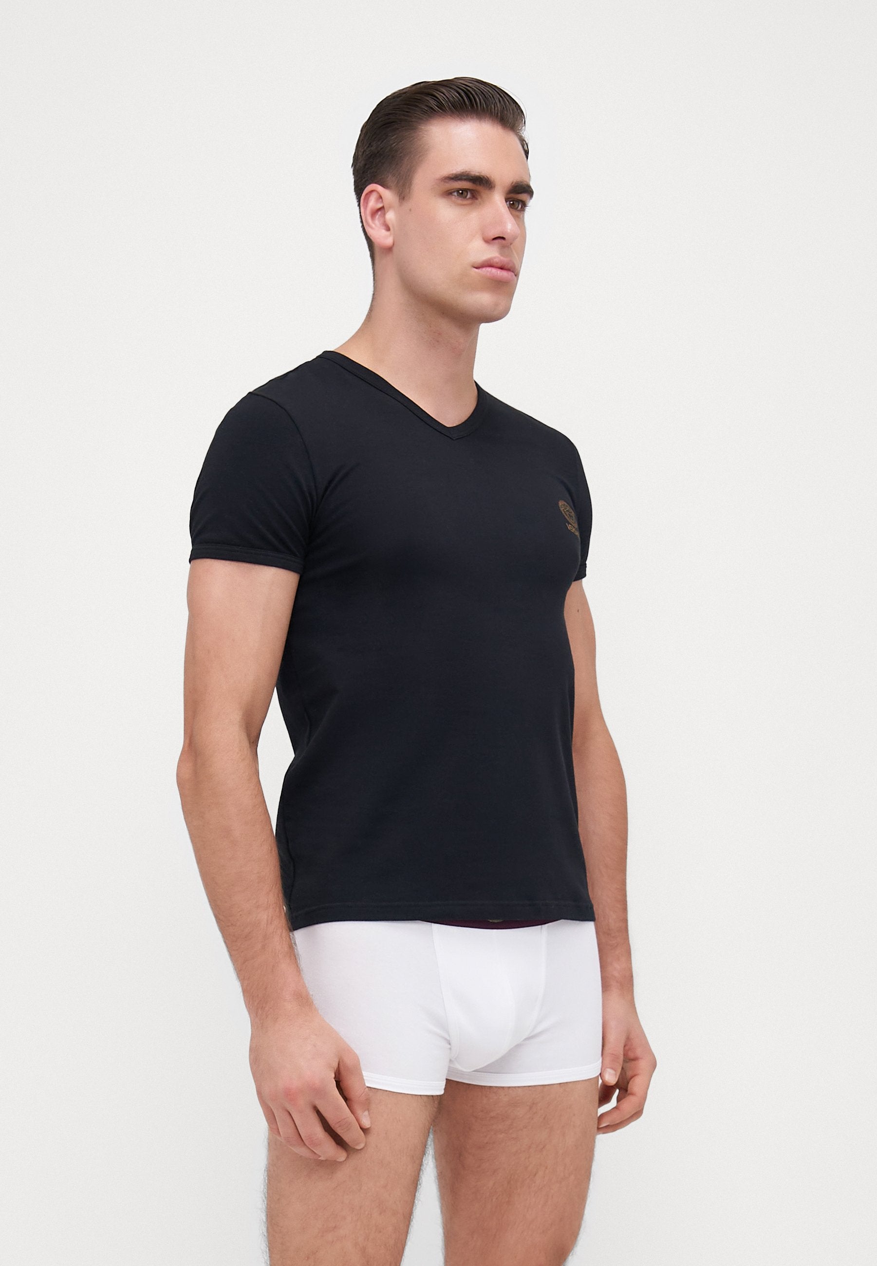 SHORT SLEEVES V NECK TOPEKA NEW LOGO - Undershirt - schwarz