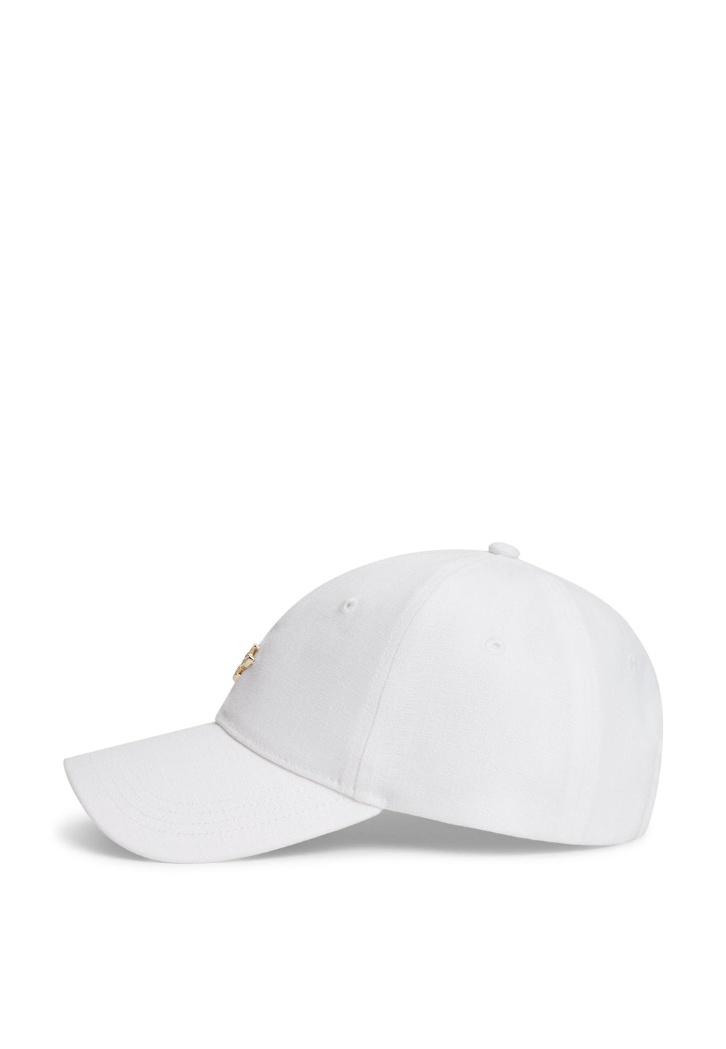 PURE LINEN PIECE DYED BASEBALL CAP - Cap - white
