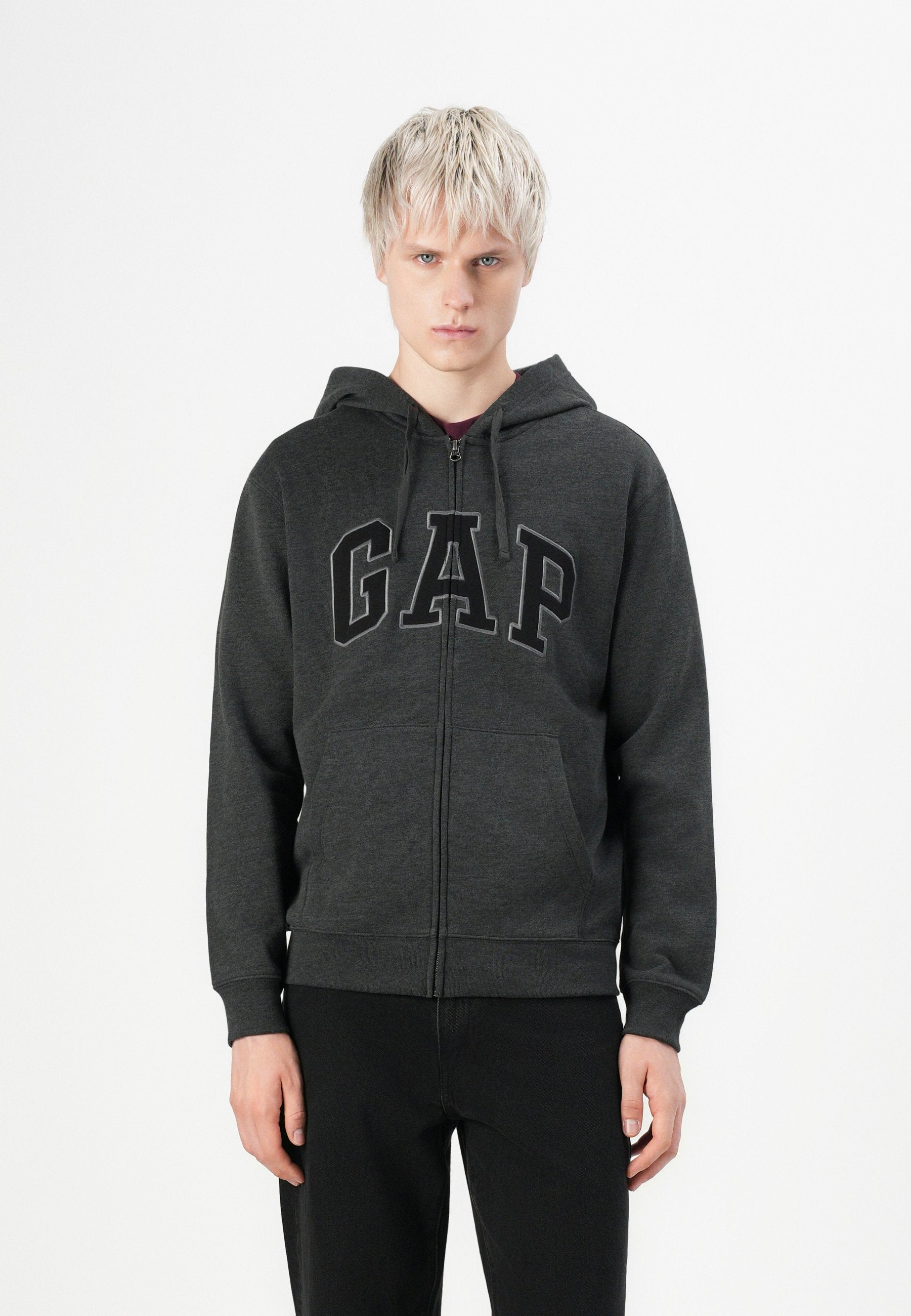 HERITAGE LOGO - Zip-up sweatshirt - new charcoal grey