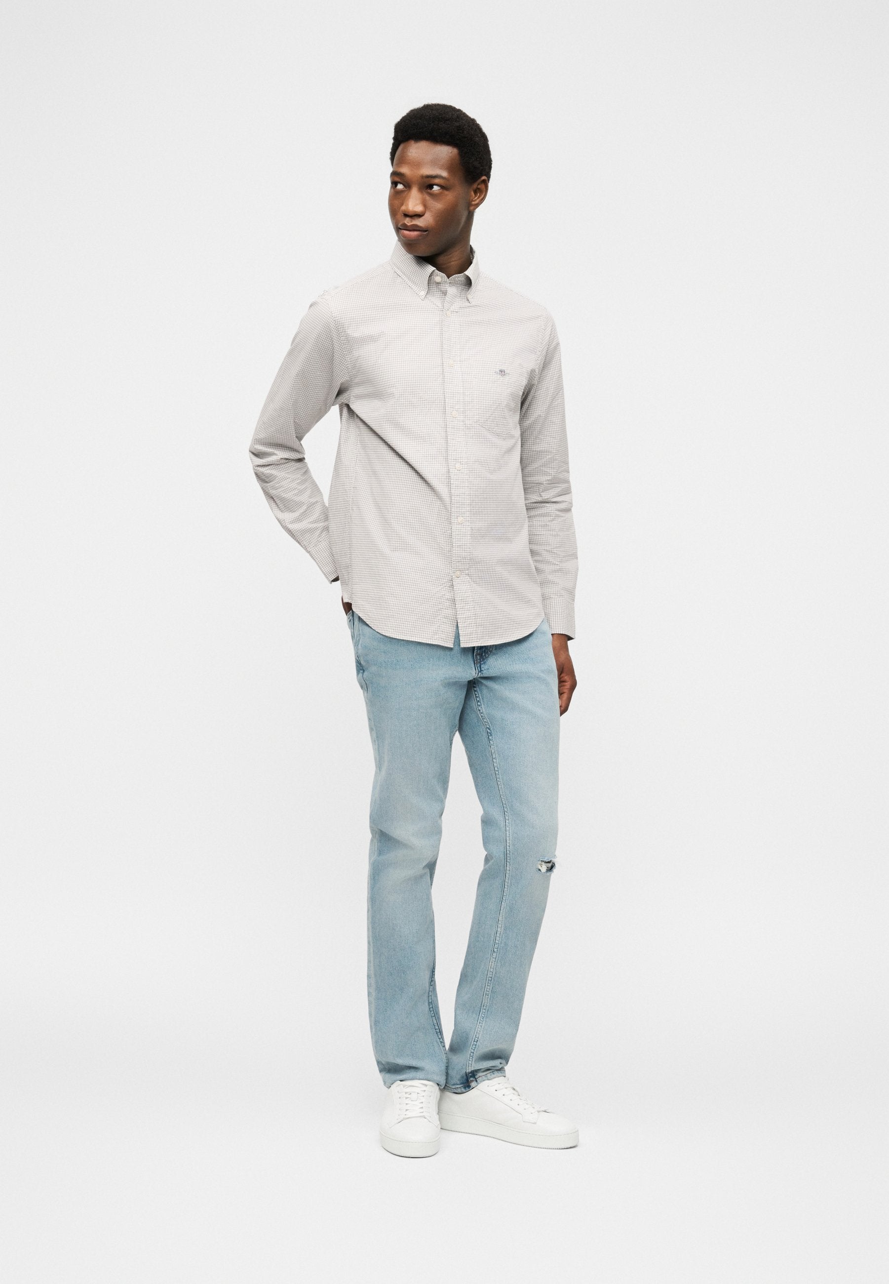 CLASSIC GINGHAM SHIRT - Shirt - light putty