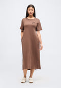 LOGO DRESS - Jersey dress - amber wood