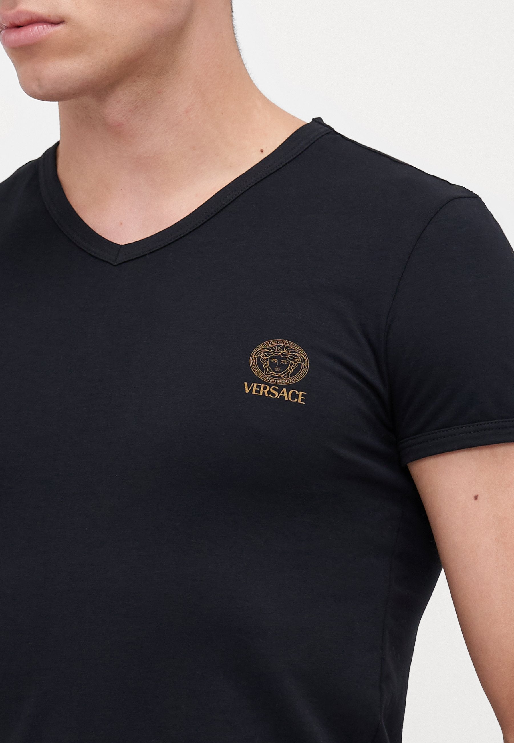 SHORT SLEEVES V NECK TOPEKA NEW LOGO - Undershirt - schwarz