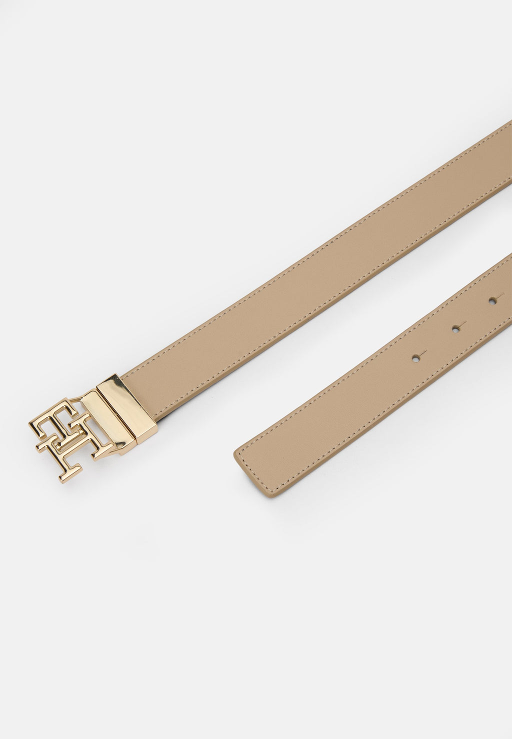 TH MONOGRAM BUCKLE REVERSIBLE LEATHER BELT - Belt - blue/clayed pebble