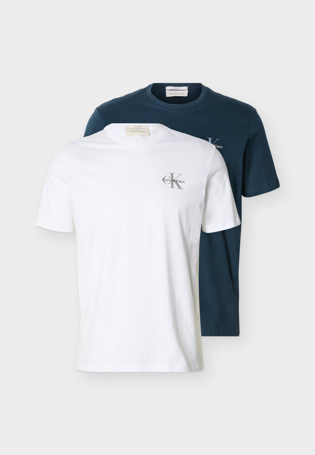 LOT DE 2 T-SHIRTS CLASSIQUES MICRO MONOLOGO - T-shirt basique - blanc éclatant/bleu marine