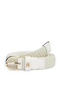 ESSENTIAL ROUNDED BUCKLE BRAIDED ELASTIC BELT - Belt - soft cream