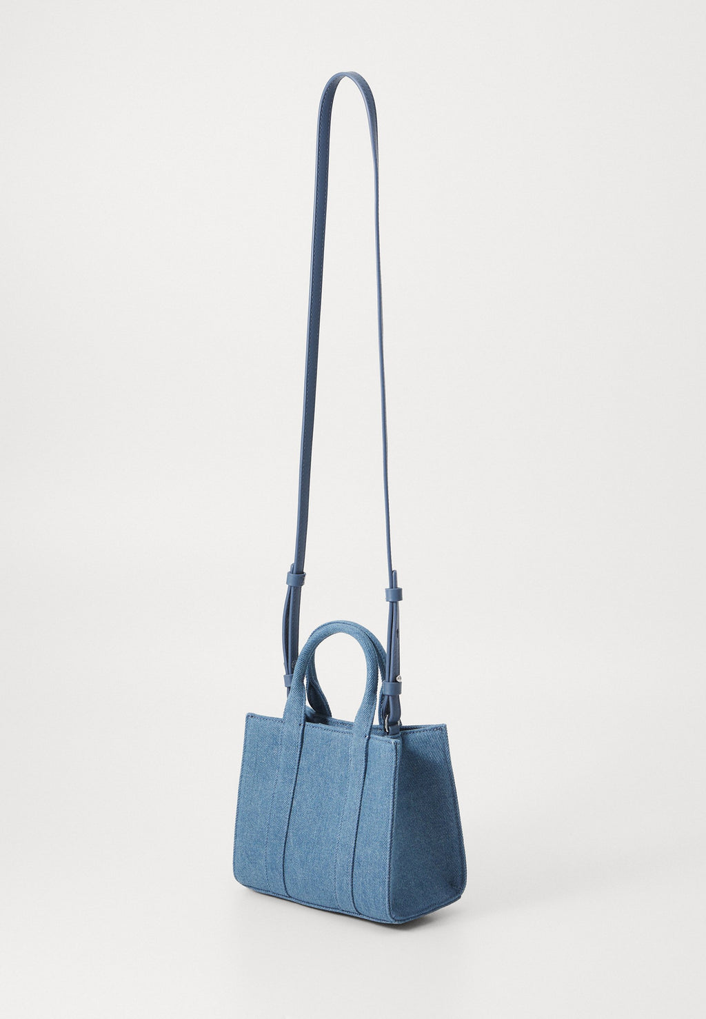 SQUARE - Handbag - denim/white