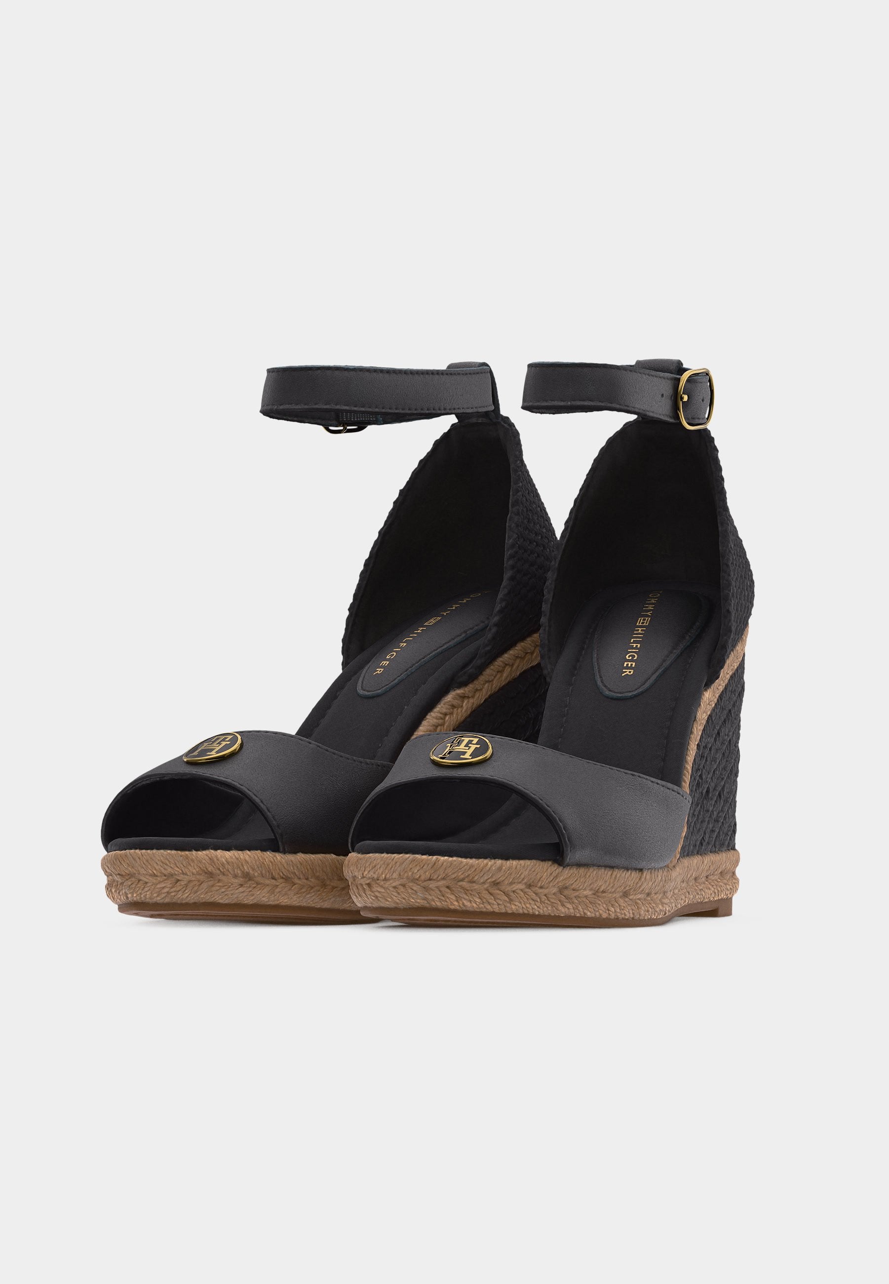 PLATE WEDGE - Platform sandals - black