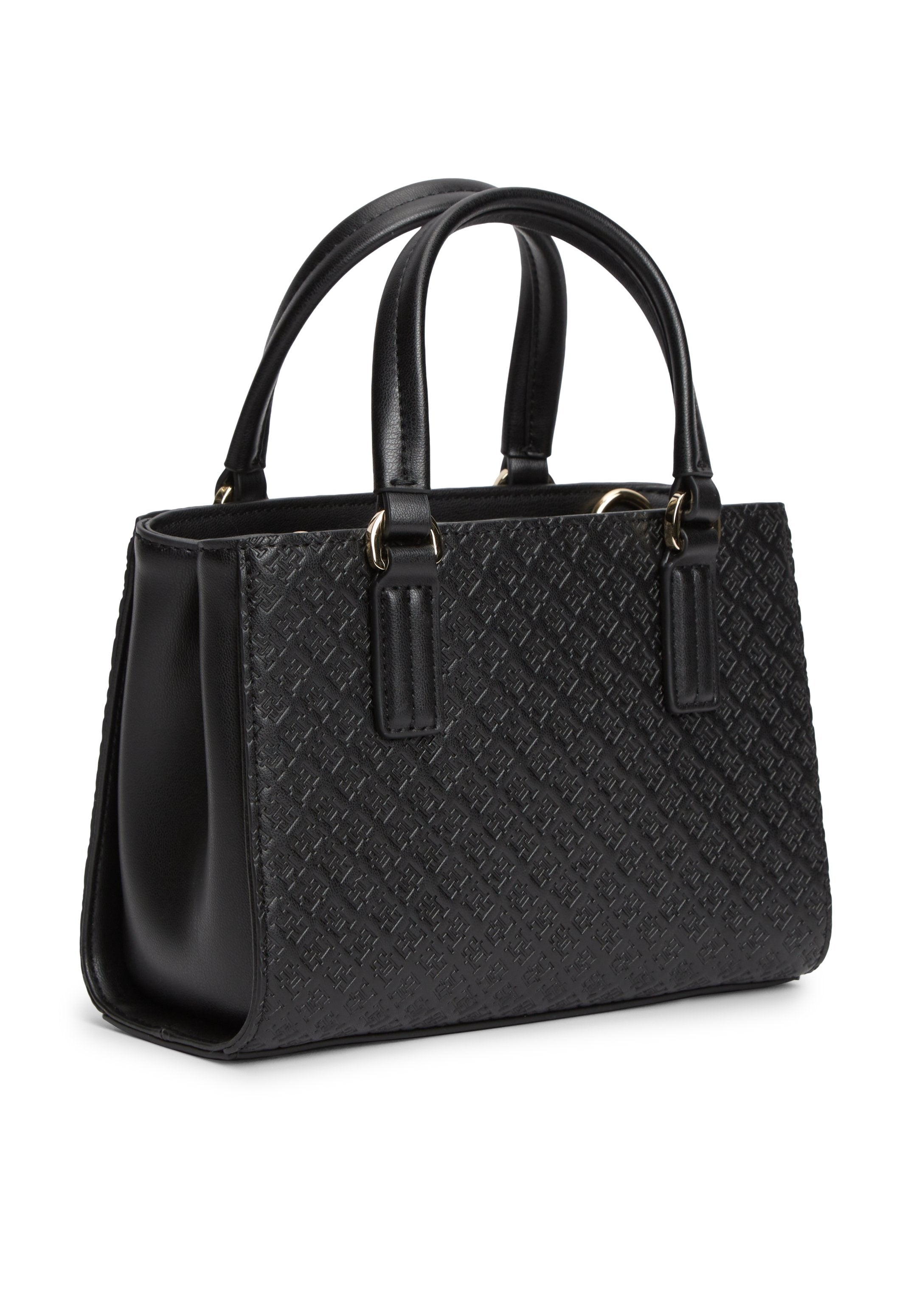 TH MONOGRAM CROSSBODY TOTE BAG - Handbag - black