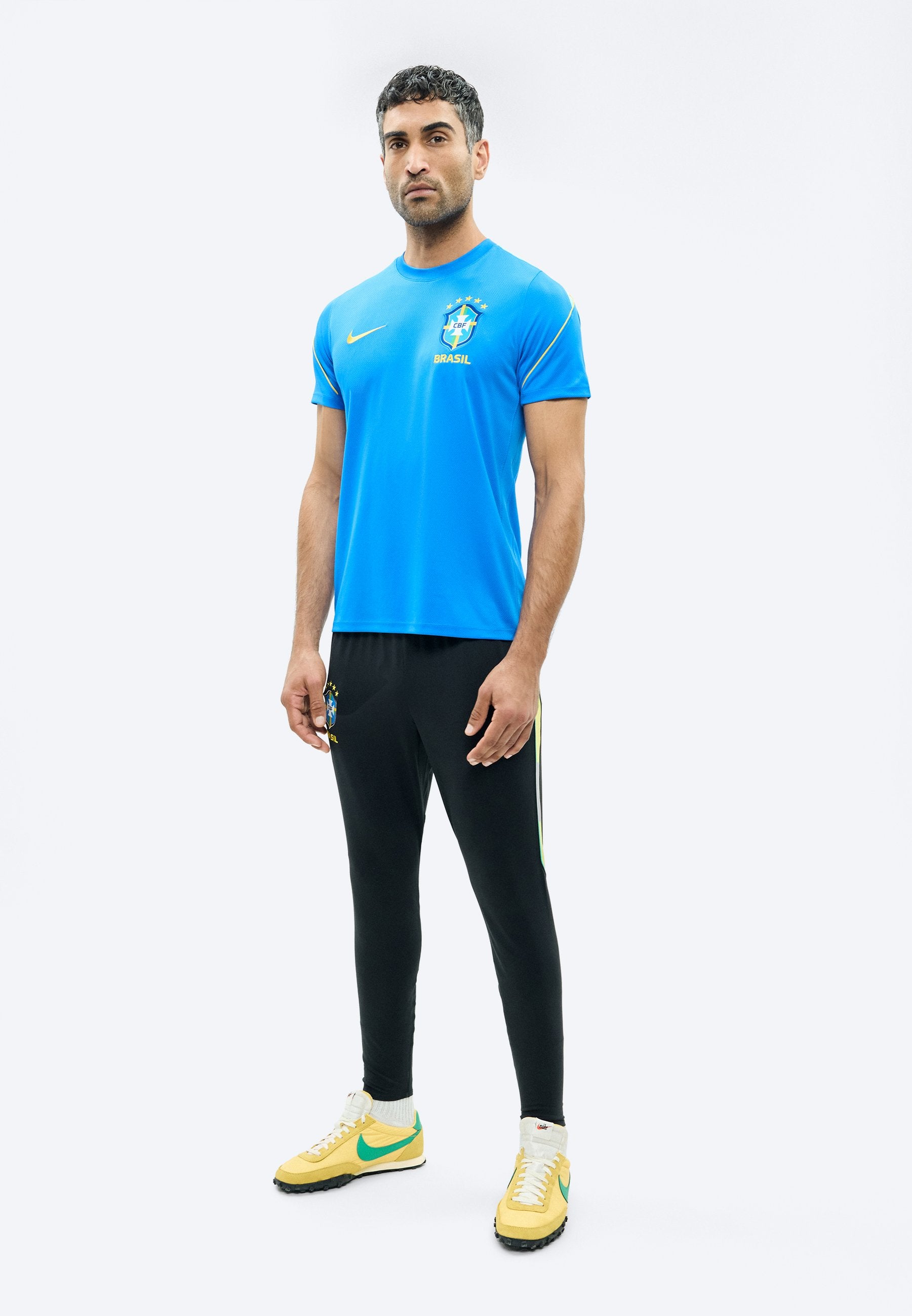 قميص البرازيل - ملابس المنتخب الوطني - أزرق فاتح/أخضر مينا/ذهب متوسط