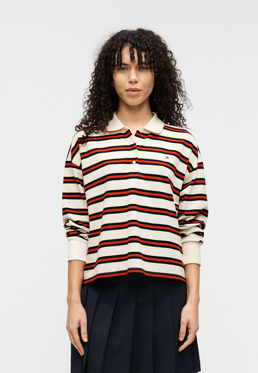 1985 RELAXED FIT STRIPE LONG SLEEVE POLO SHIRT - Long sleeved top - fireworks