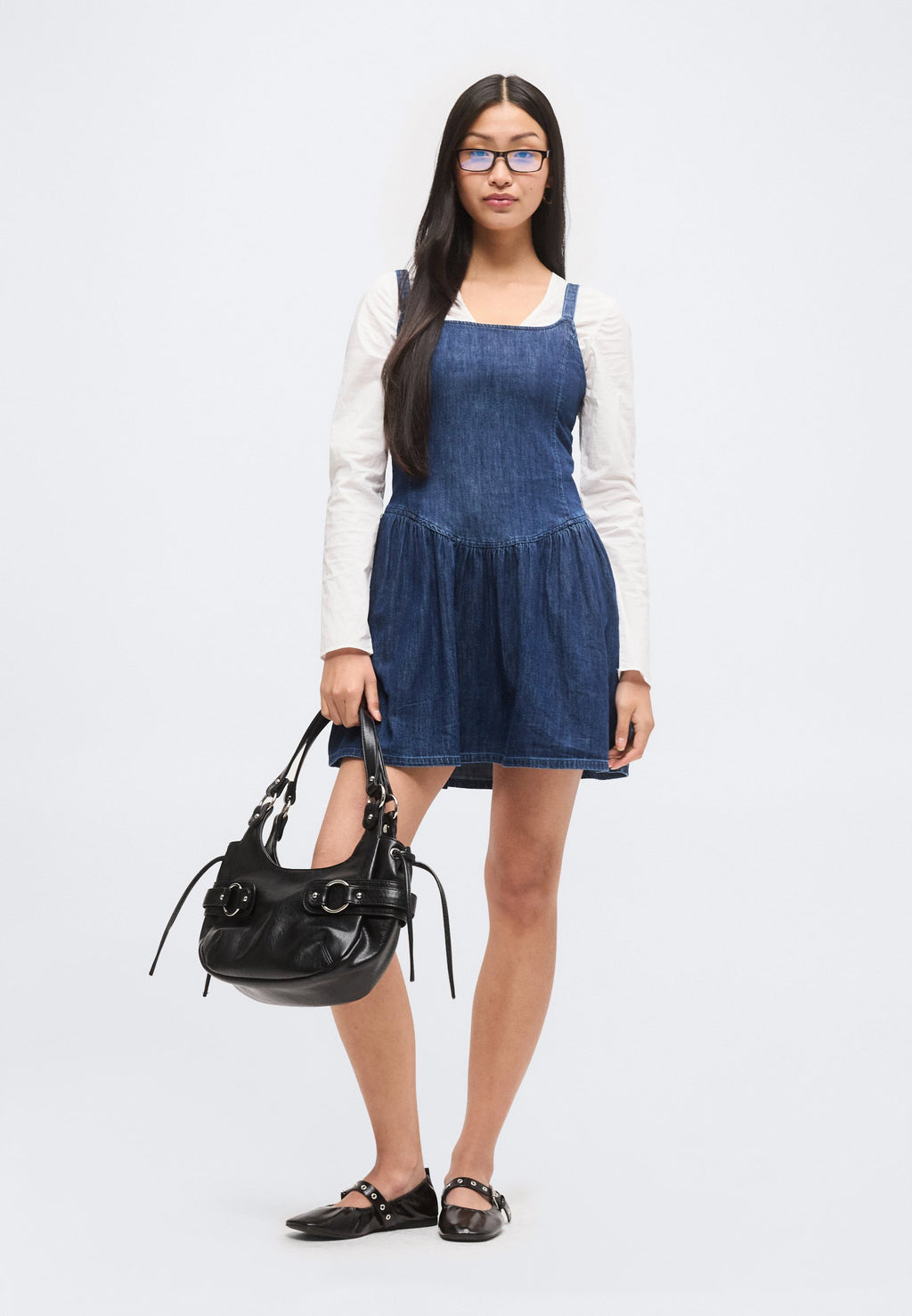 DROPWAIST MINI DRESS - Denim dress - dark wash