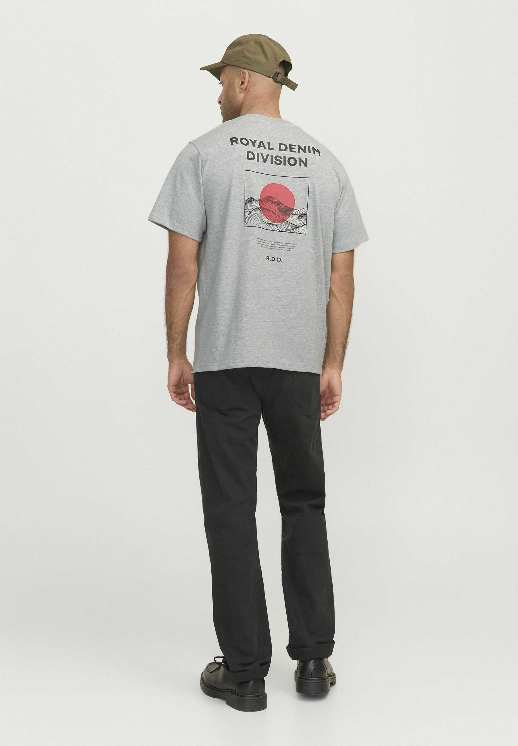 RUNDHALS  - Print T-shirt - light grey melange
