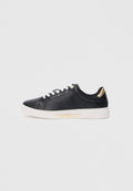 LEATHER LOGO PLAQUE COURT TRAINERS - Trainers - black