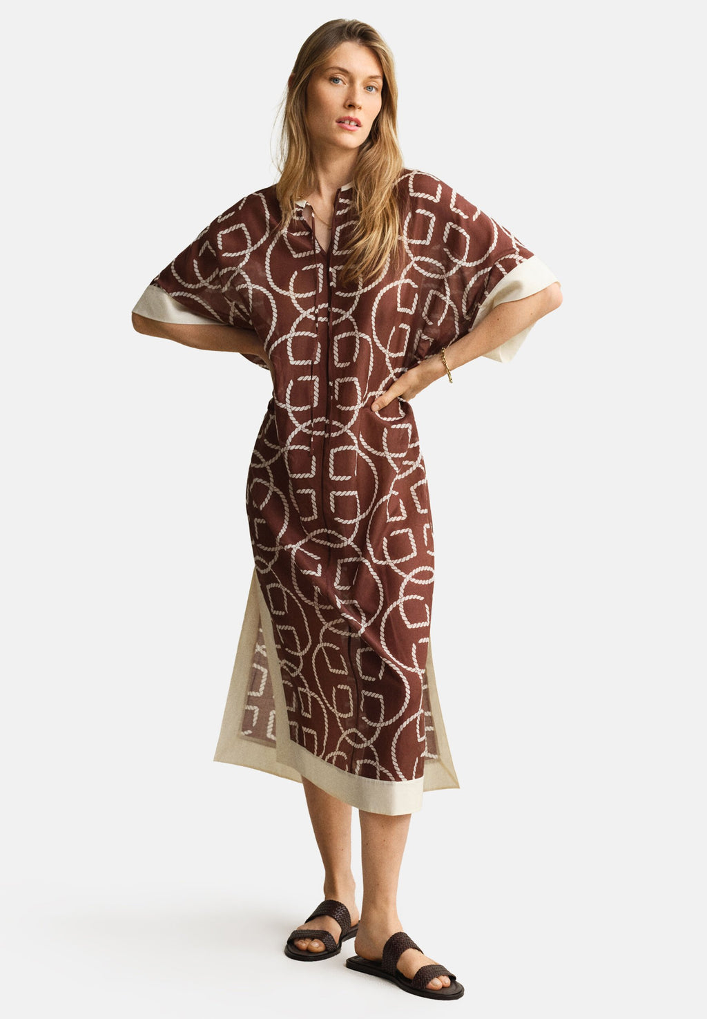 MONOGRAM PRINT CAFTAN - Maxi dress - fresh soil
