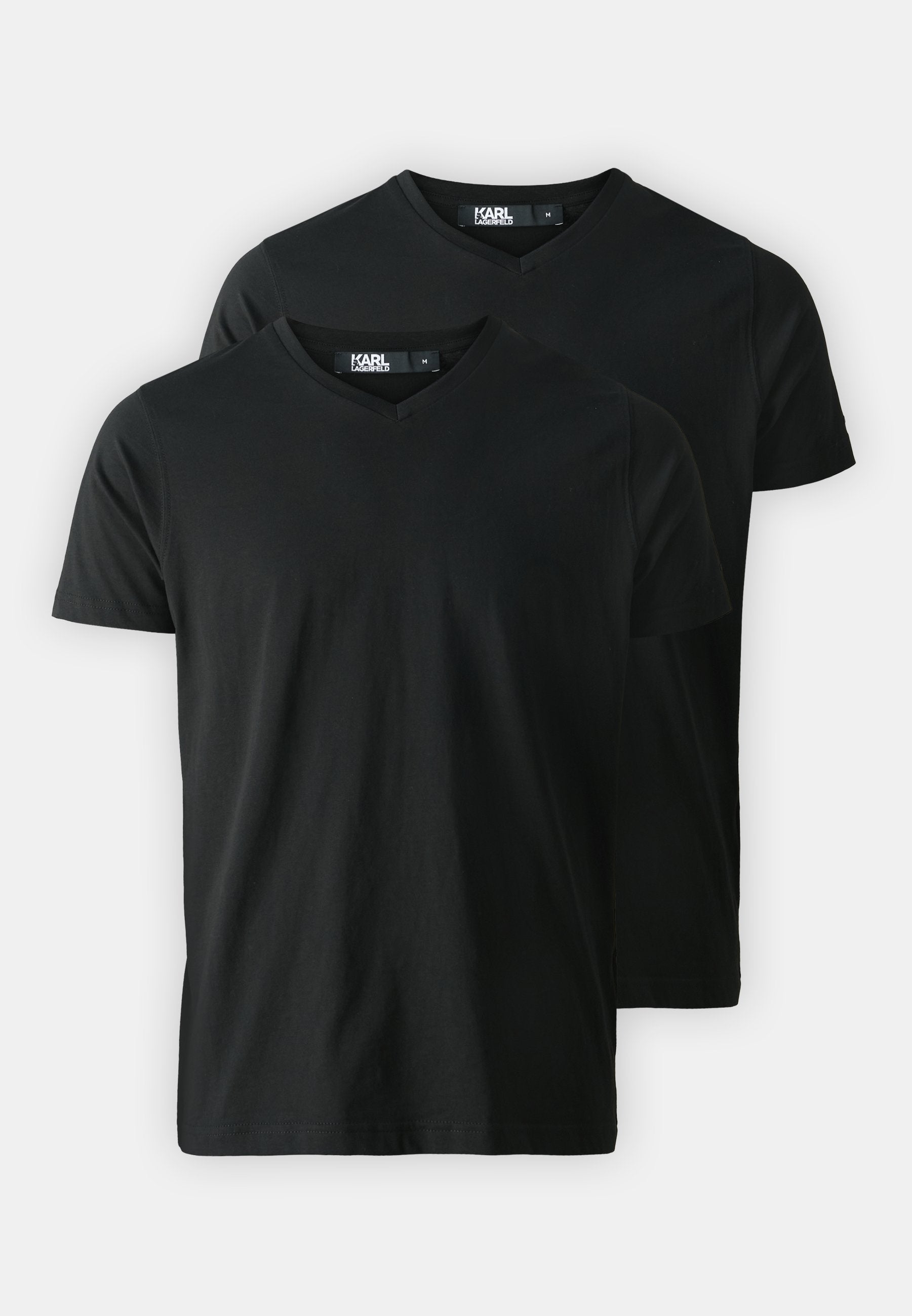 V NECK 2 PACK - Basic T-shirt - black