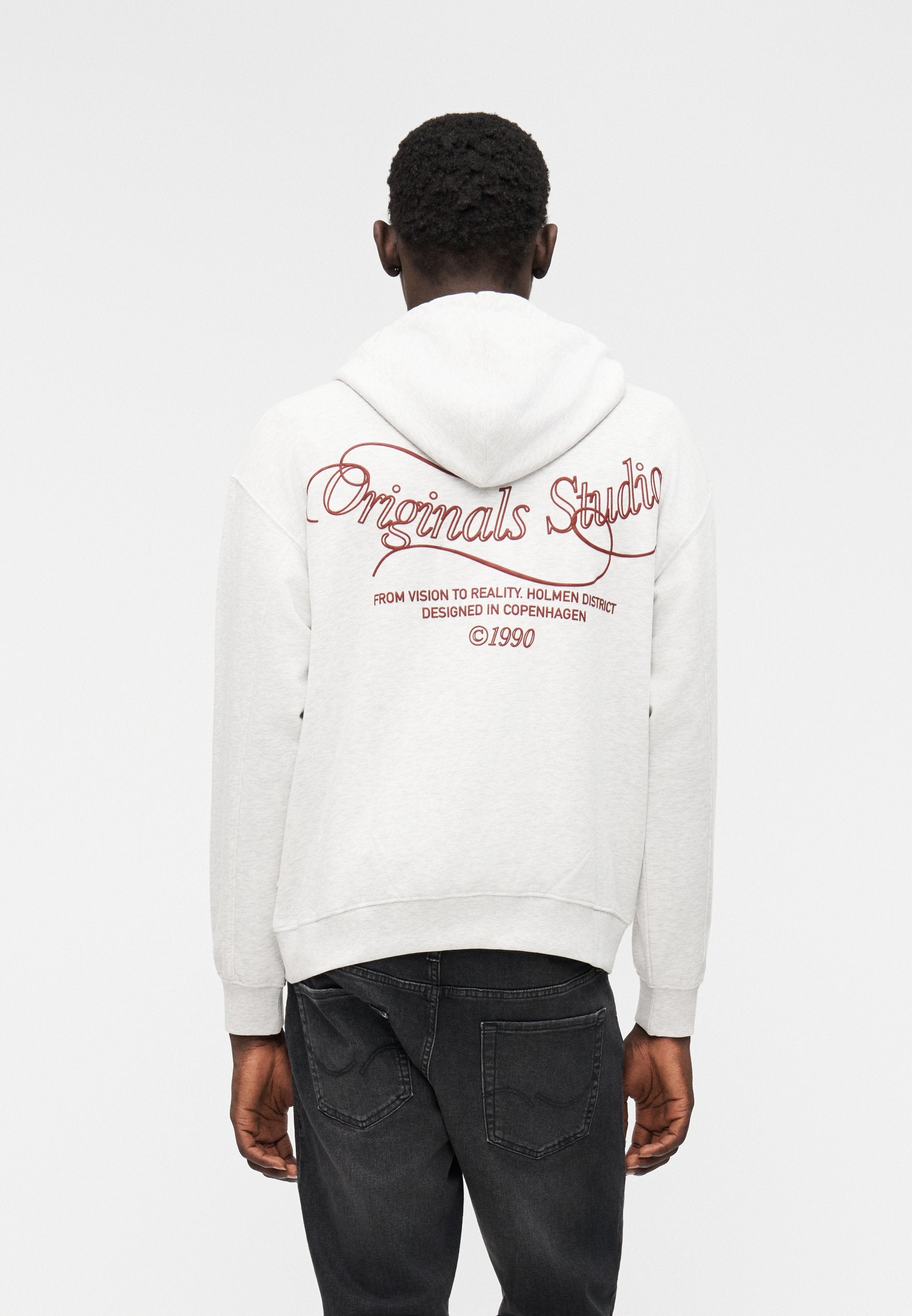 JORNIAGARA TYPO HOOD - Sweatshirt - bright white