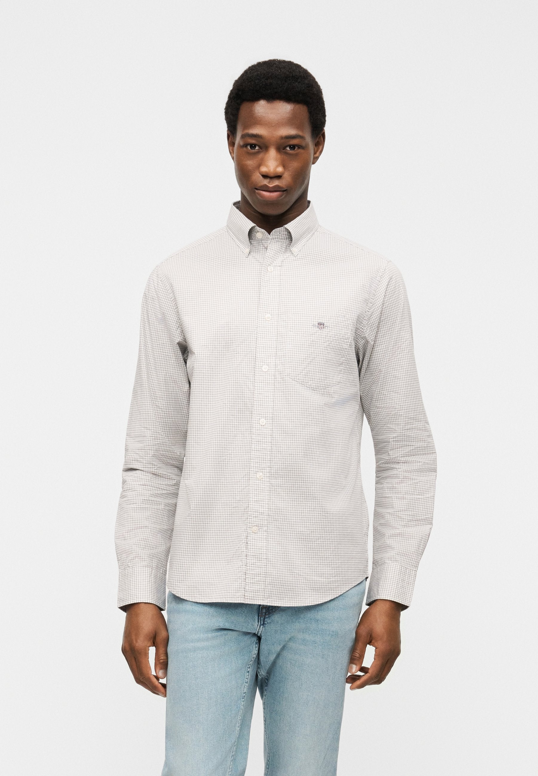 CLASSIC GINGHAM SHIRT - Shirt - light putty