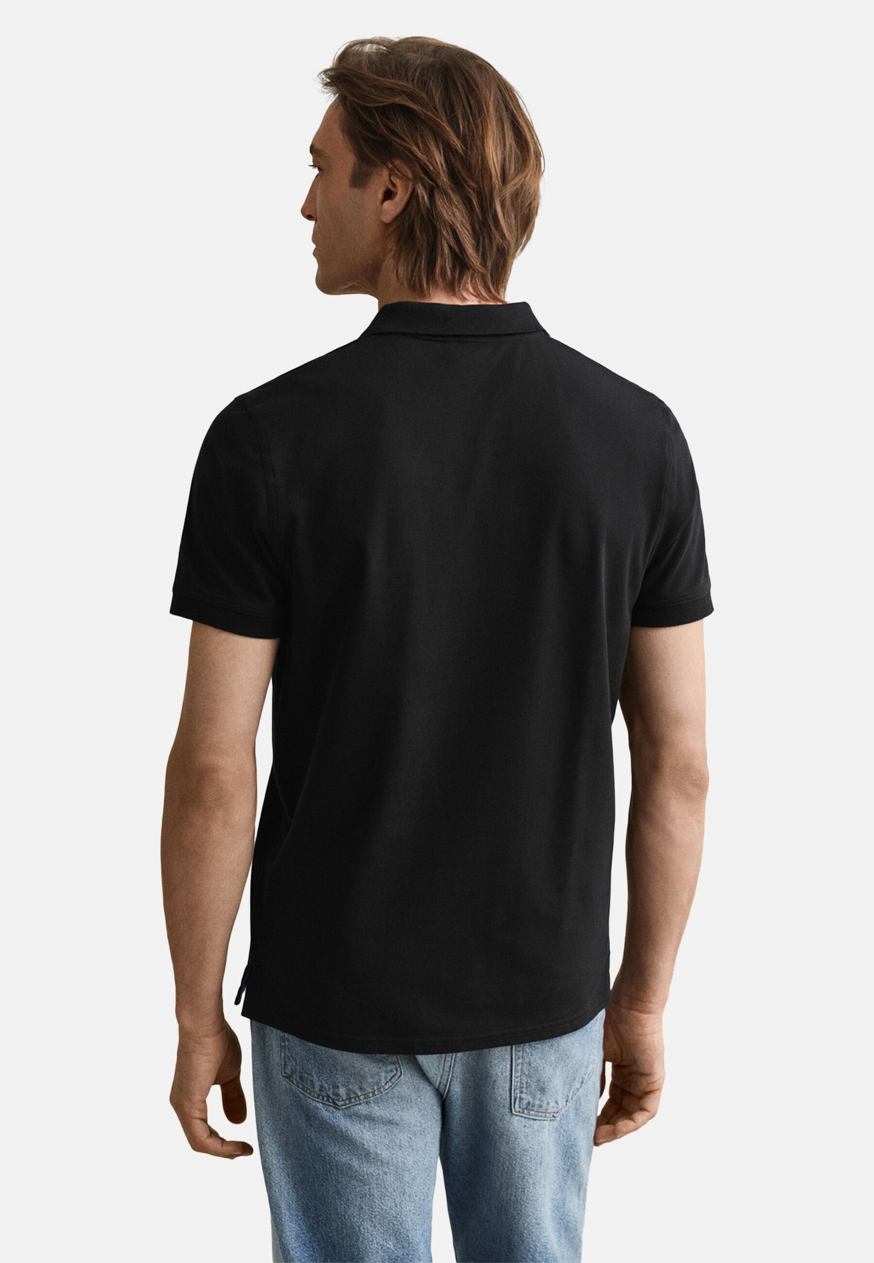 CONTRAST RUGGER - Polo shirt - black
