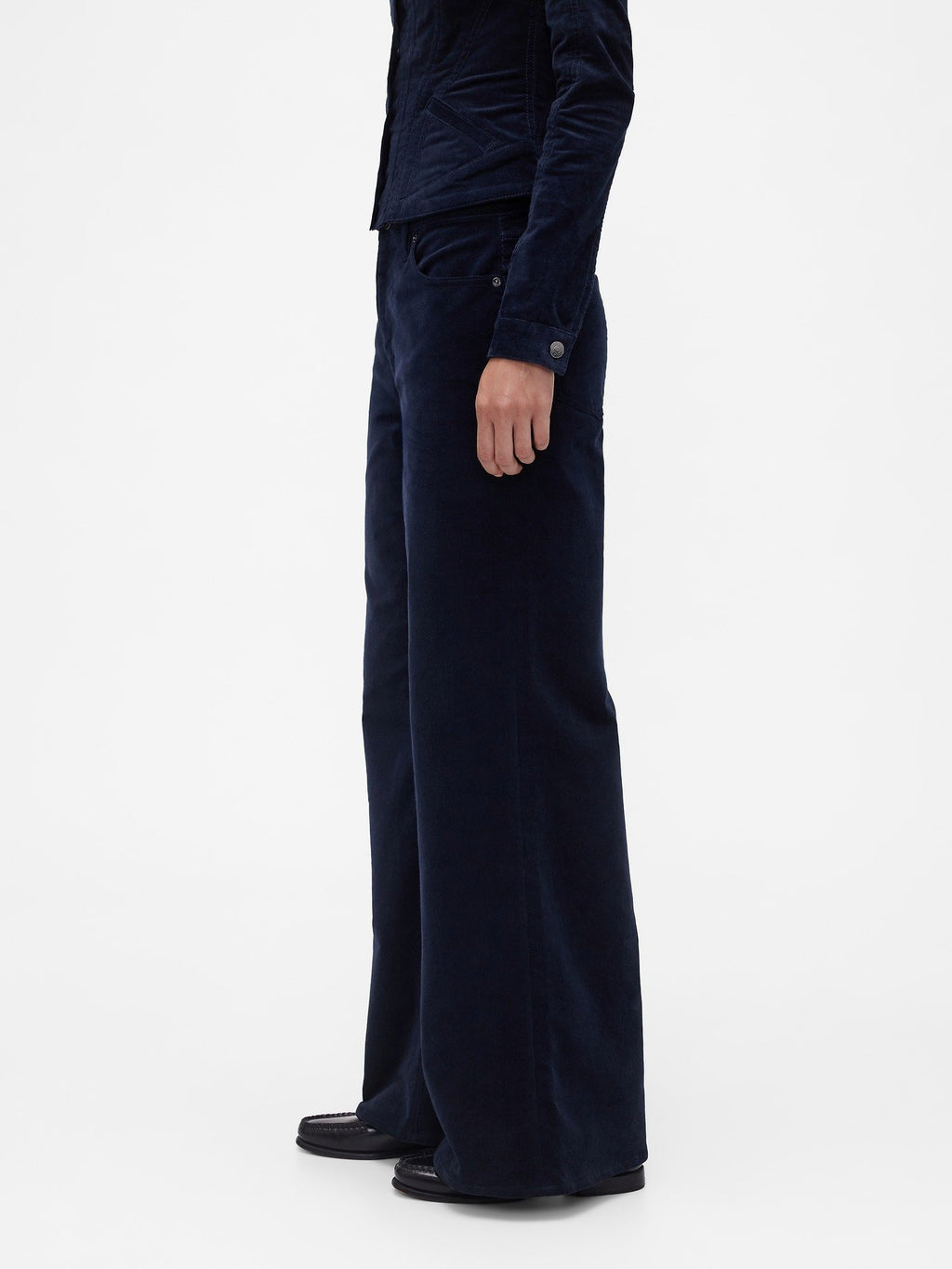 GAPSTUDIO LOW RISE CORDUROY WIDE-LEG PANTS - Trousers - new navy