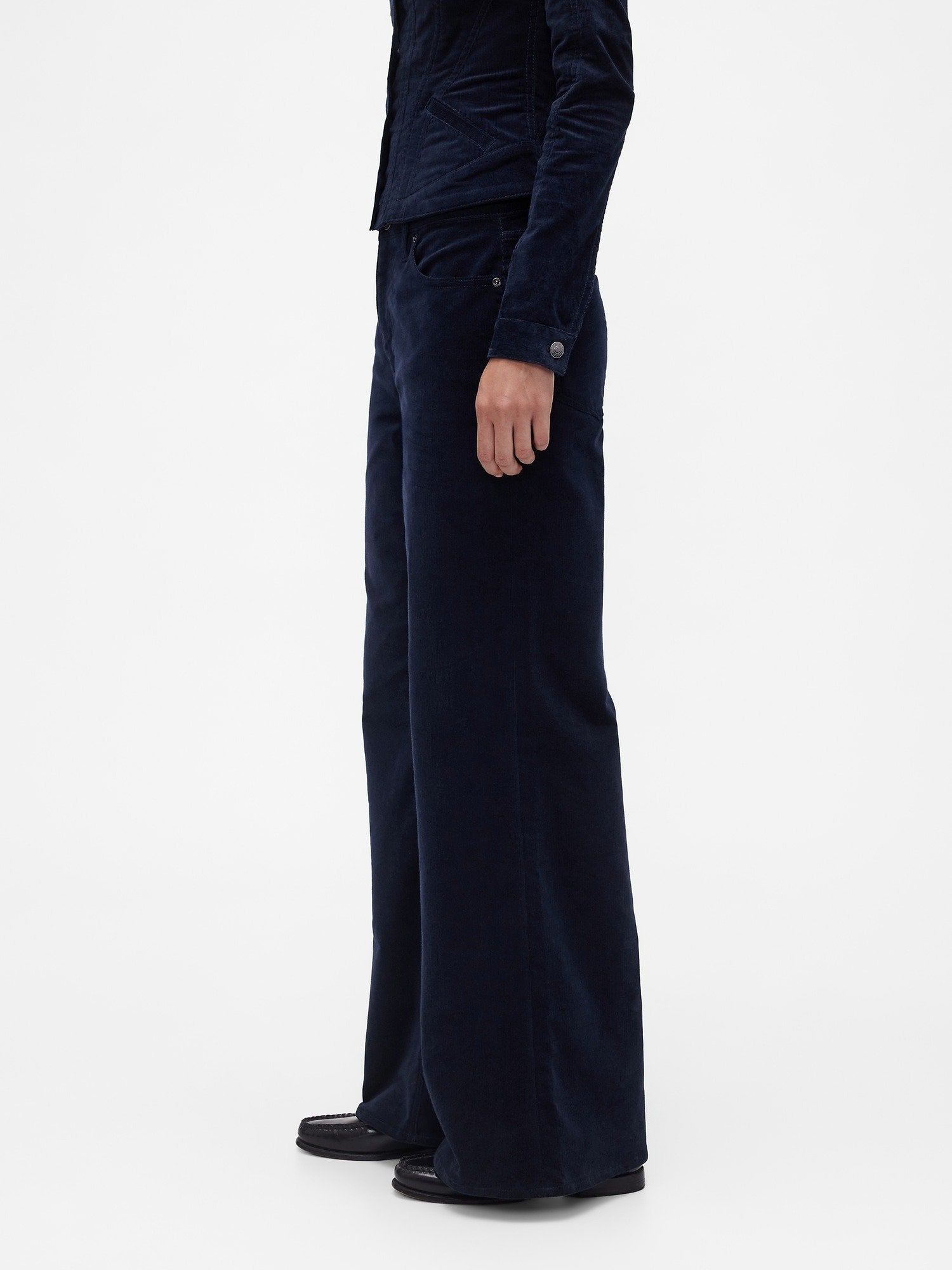 GAPSTUDIO LOW RISE CORDUROY WIDE-LEG PANTS - Trousers - new navy