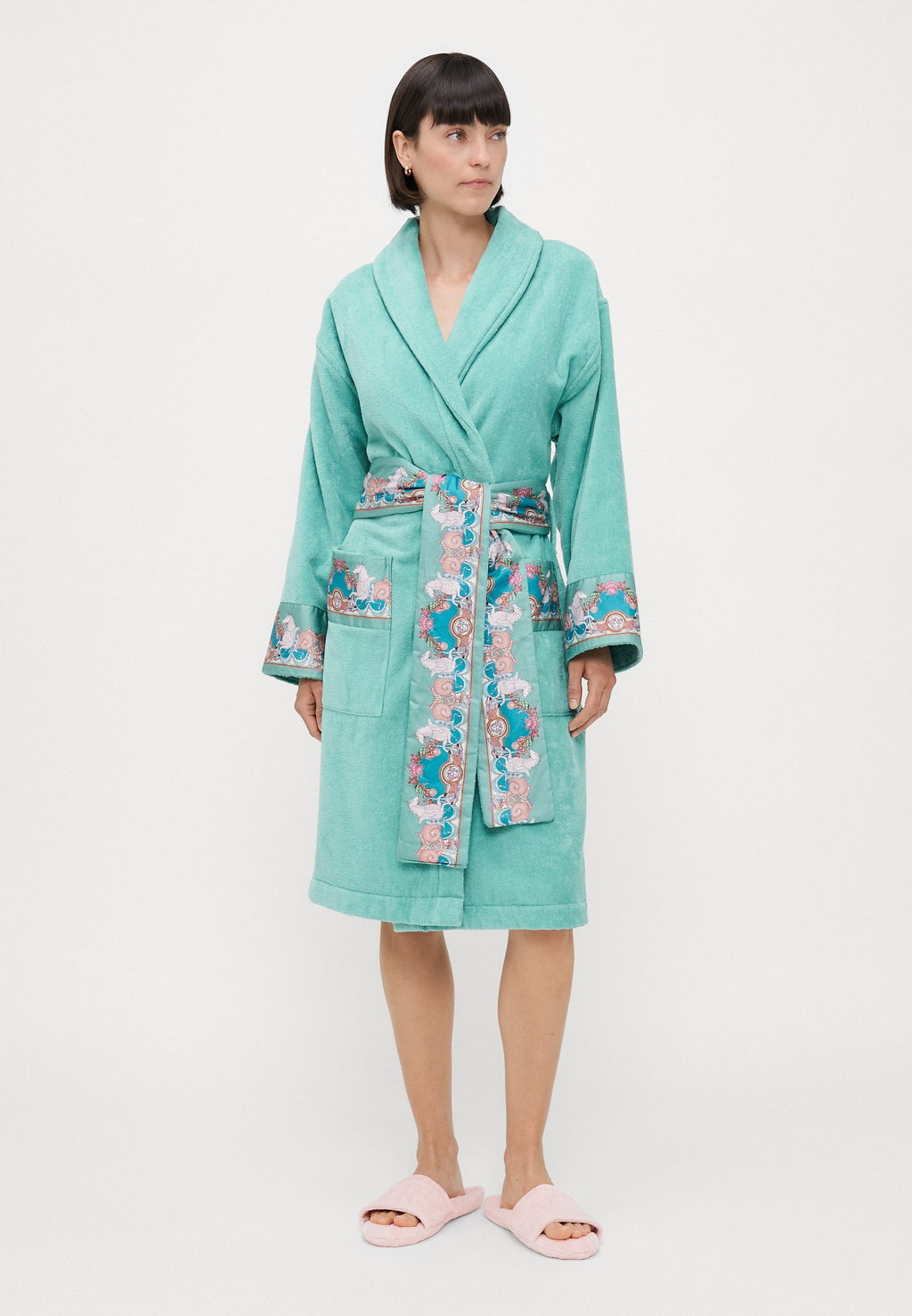 BATHROBE  - Dressing gown - sea green/dark sea green