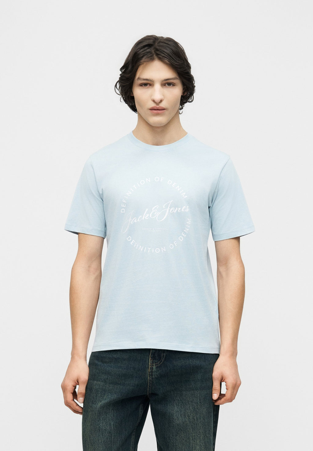 JJGRAYSON TEE CREW NECK 3 PACK - Print T-shirt - moonbeam/celestial blue/navy blazer