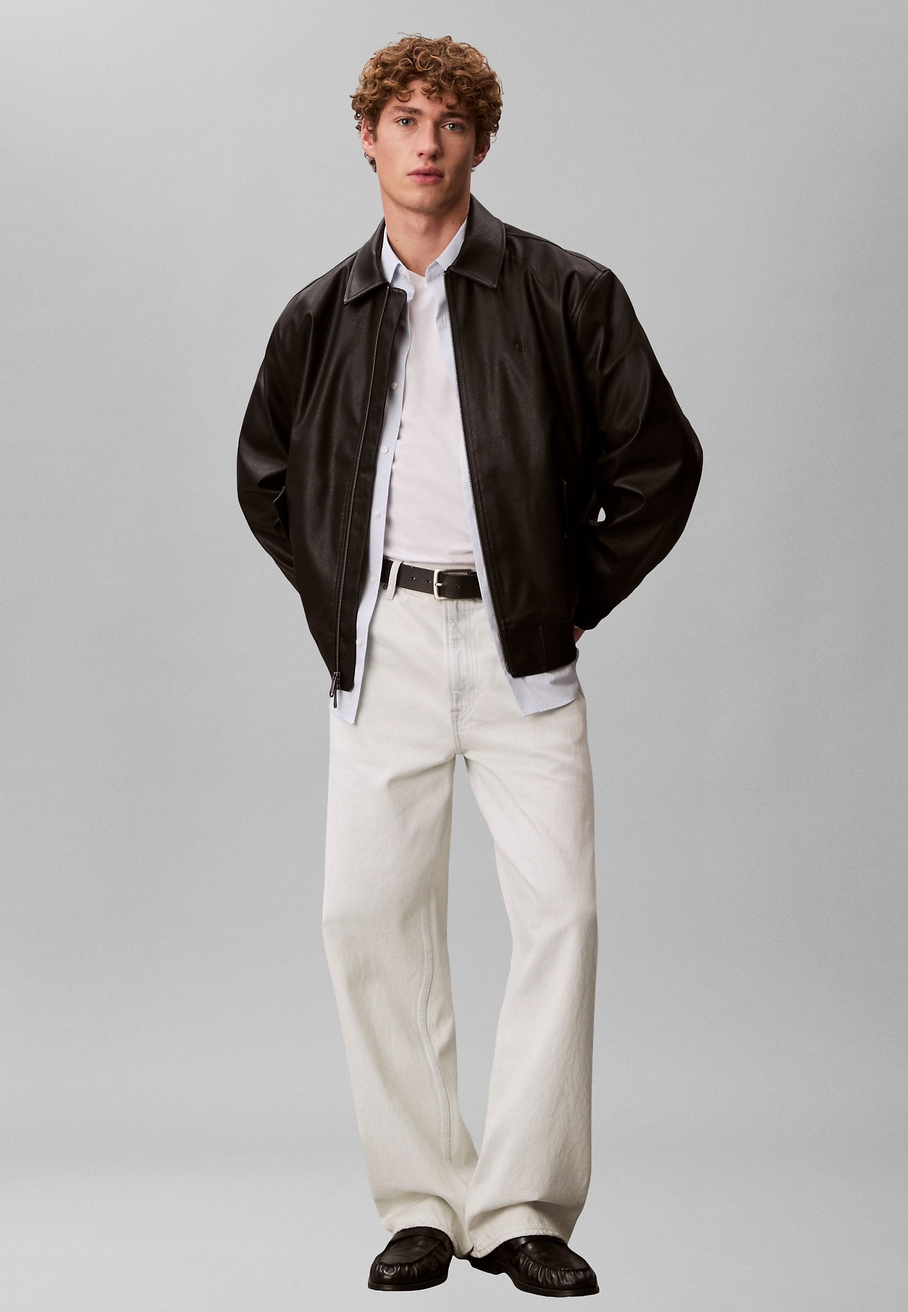Faux leather jacket - black