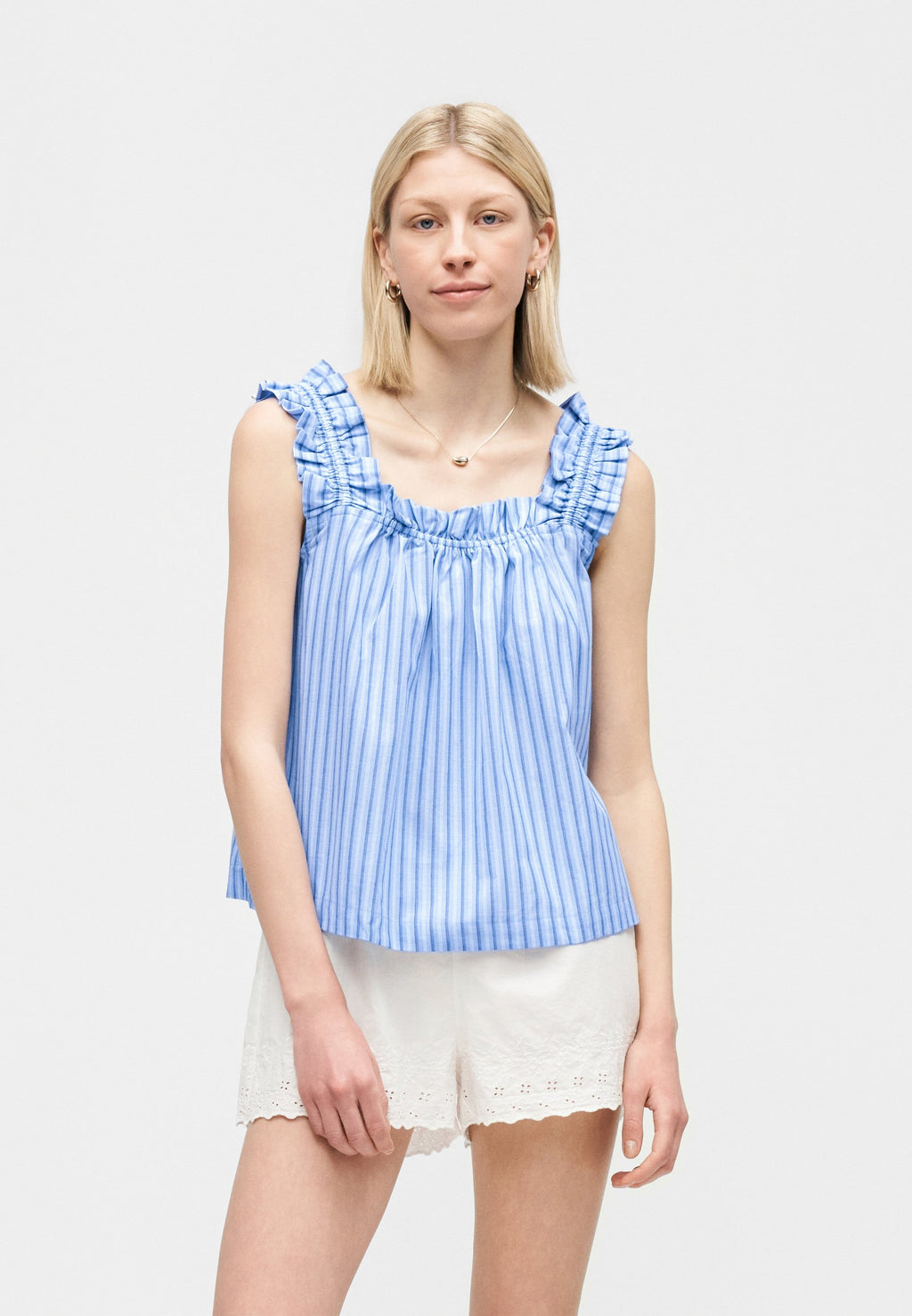FASHION RUFFLE TANK - Pyjama top - blue