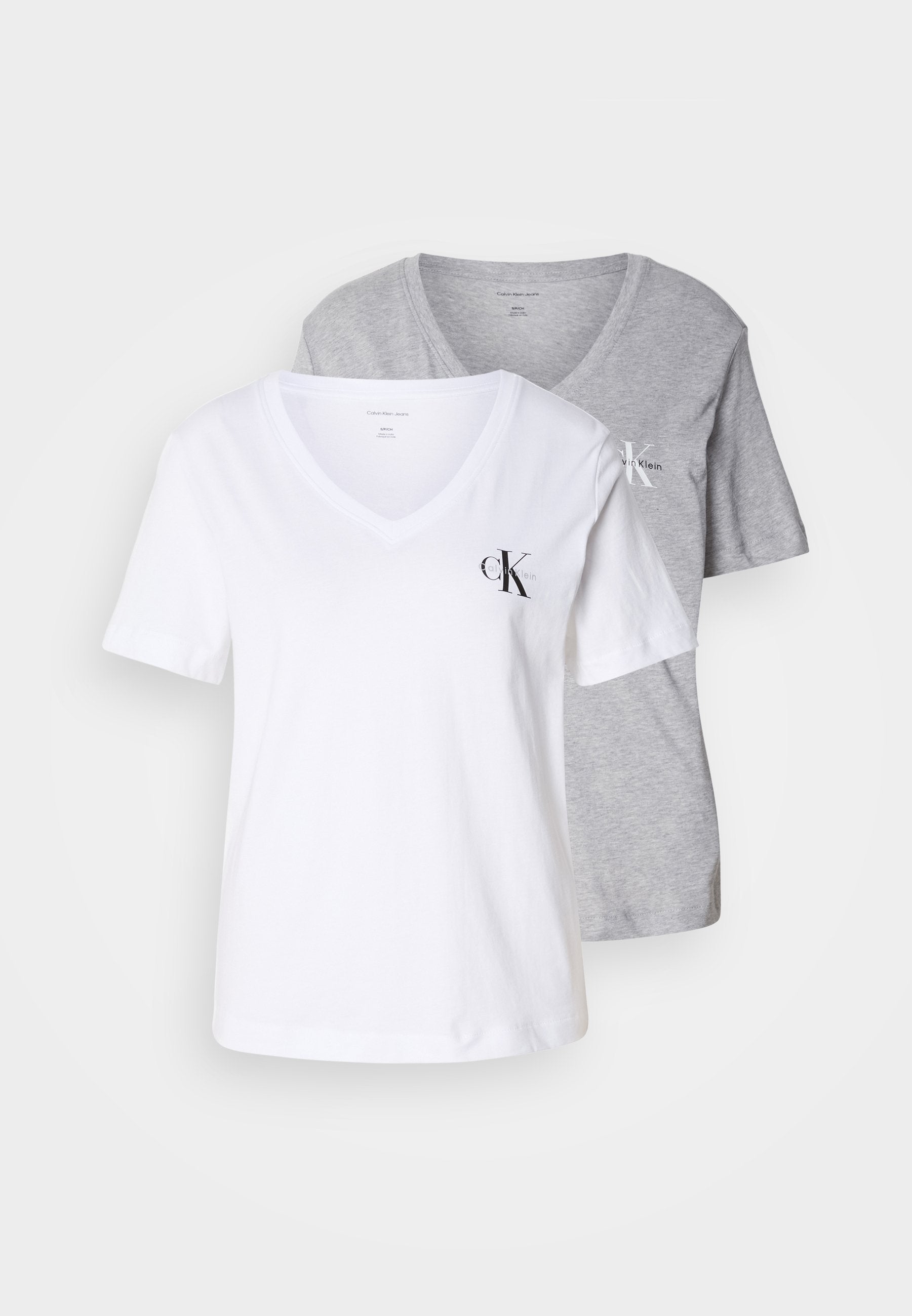 MONOLOGO TEE 2 PACK - Basic T-shirt - white / heroic grey heather