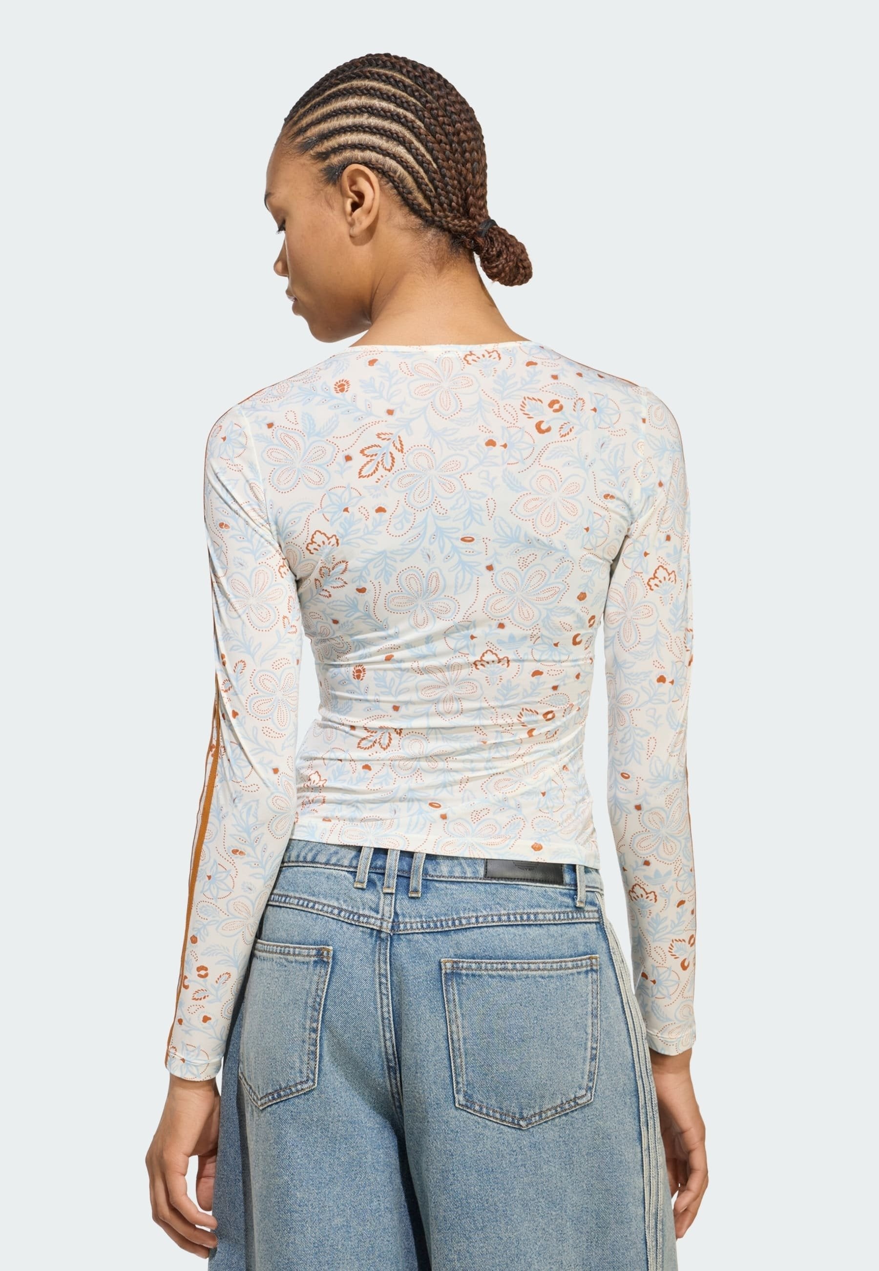 TOP À MANCHES LONGUES SUMMER GLOW MESH GRAPHICS - Haut à manches longues - blanc cassé/orange rouille