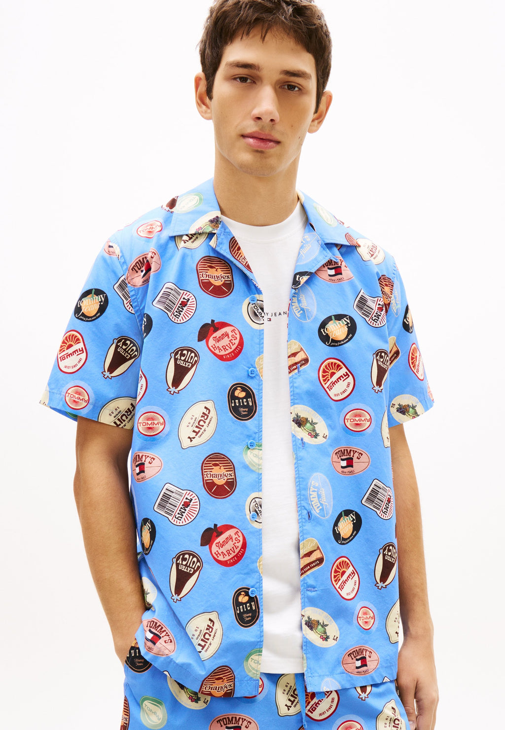 REGULAR FIT PRINT CAMP COLLAR SHORT SLEEVE SHIRT - Shirt - blue twilight
