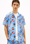 REGULAR FIT PRINT CAMP COLLAR SHORT SLEEVE SHIRT - Shirt - blue twilight