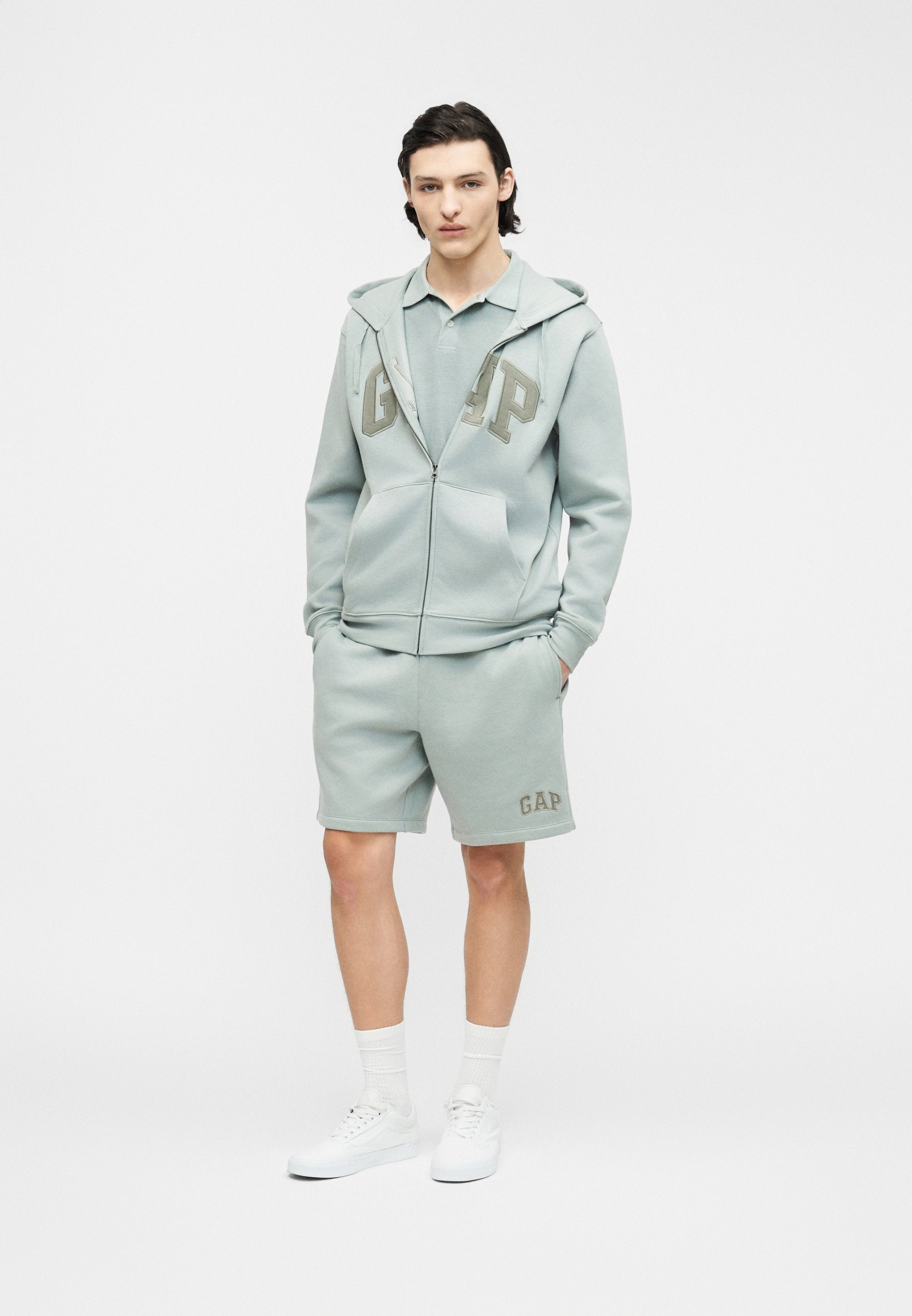 HERITAGE LOGO - Zip-up sweatshirt - iceberg green