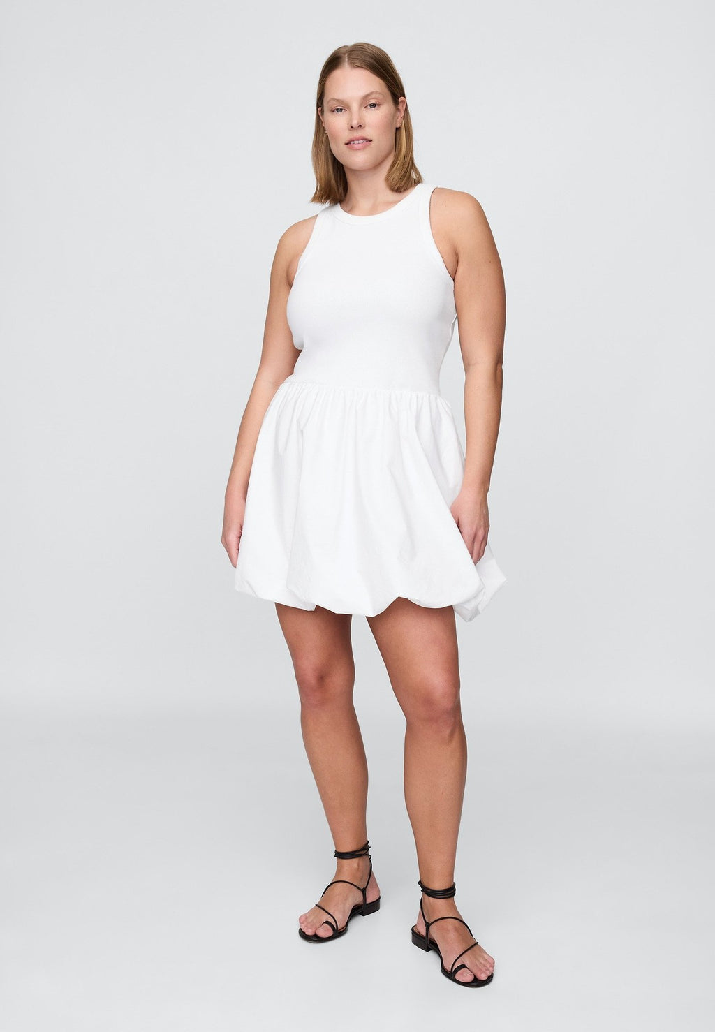 BUBBLE MIXED MEDIA - Day dress - optic white