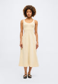 SCOOPNECK DRESS  - Denim dress - beach pebble