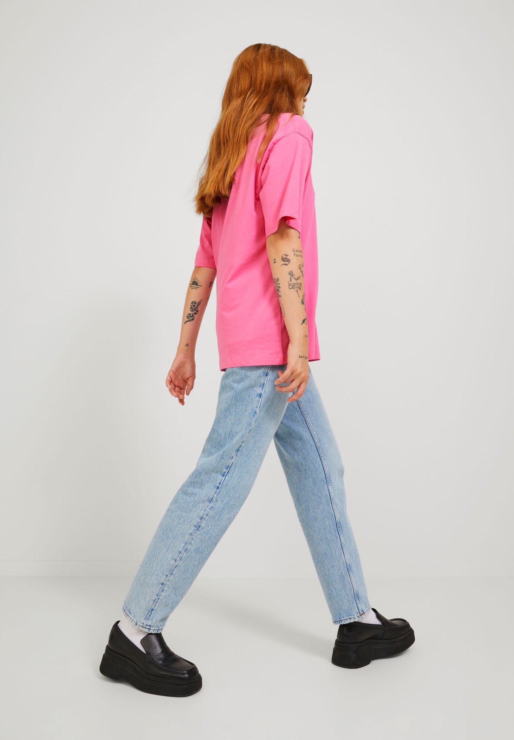 JXANDREA LOOSE TEE - T-shirt basique - carmine rose