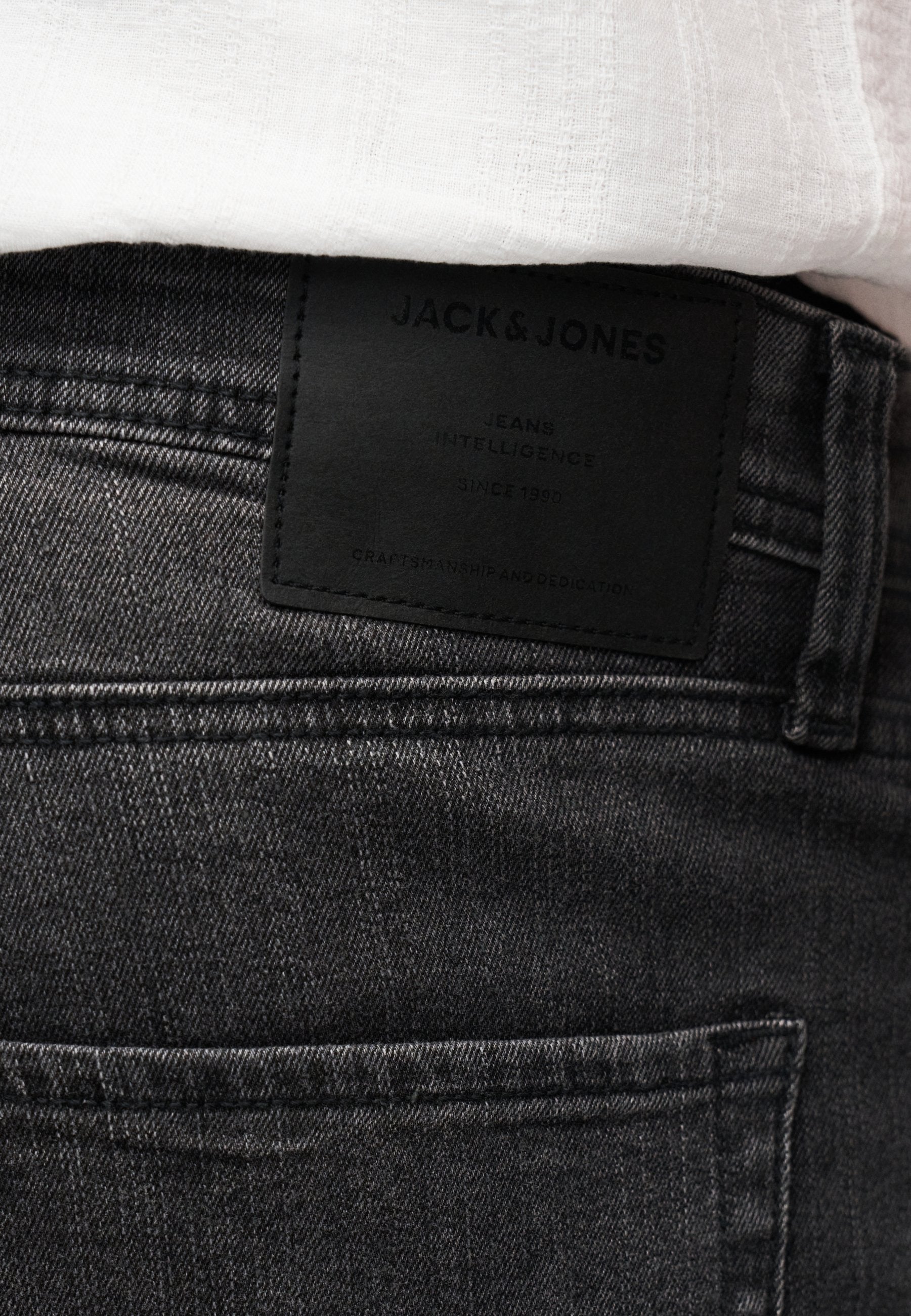 JJIRICK JJORIGINAL 2 PACK - Denim shorts - black denim/grey denim